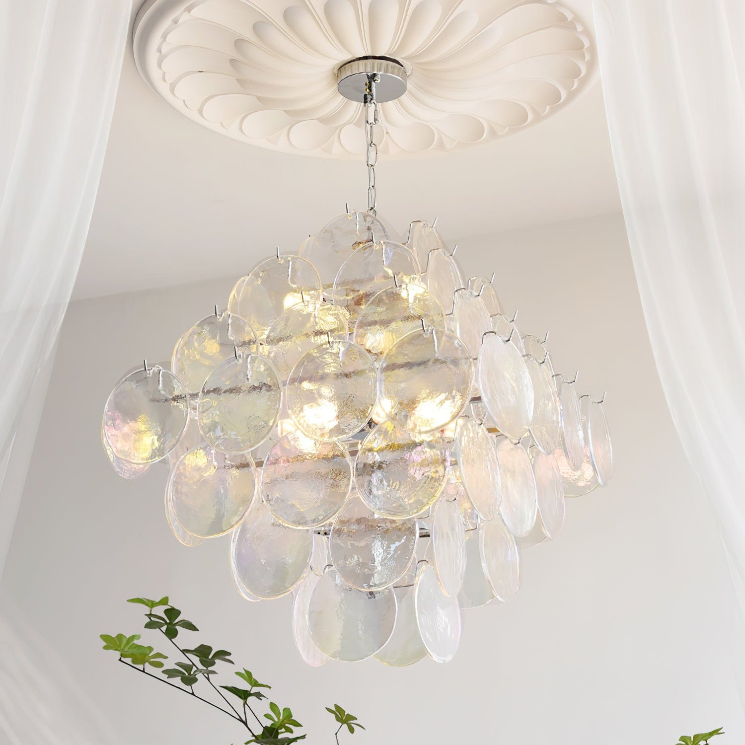 Carmosa Chandelier with Glass Disc Cascade - Letslighting