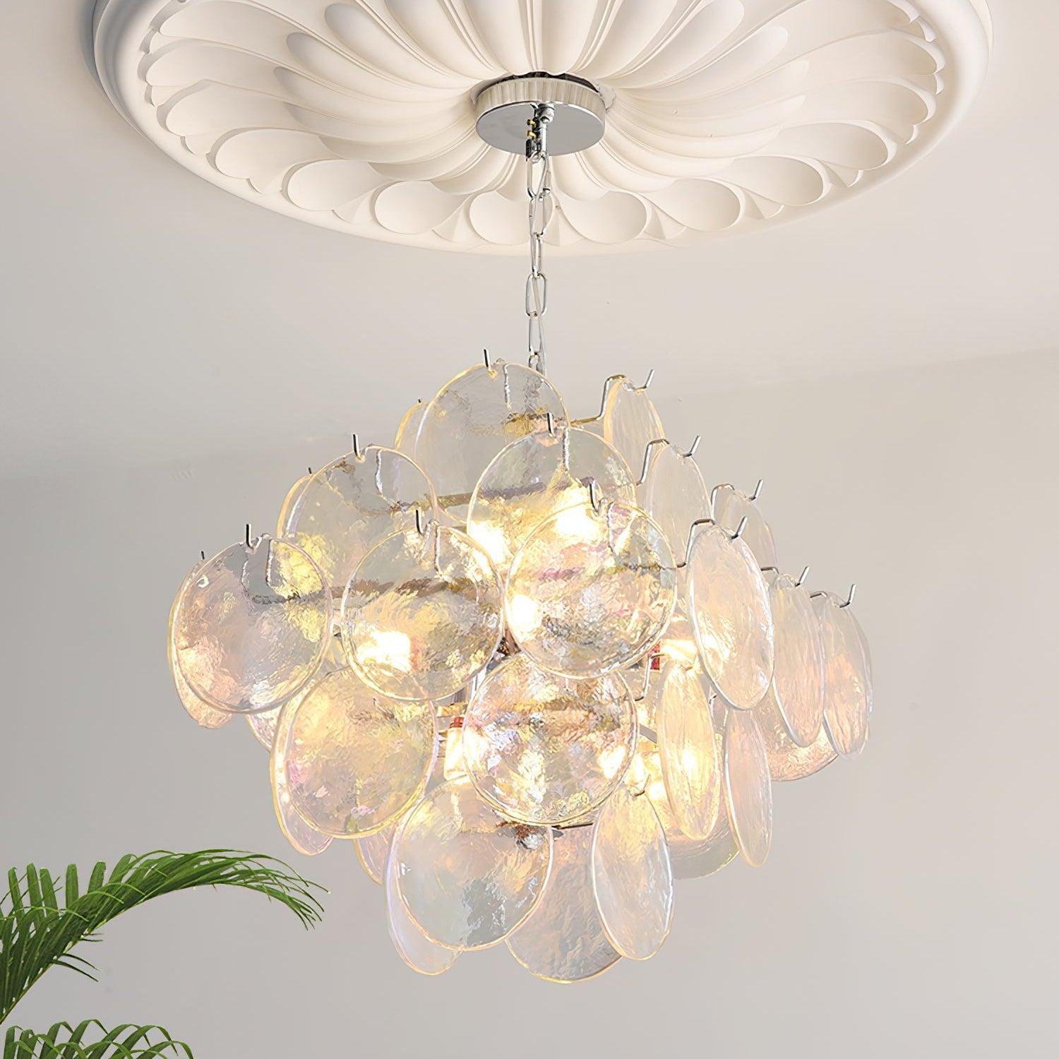 Carmosa Chandelier with Glass Disc Cascade - Letslighting