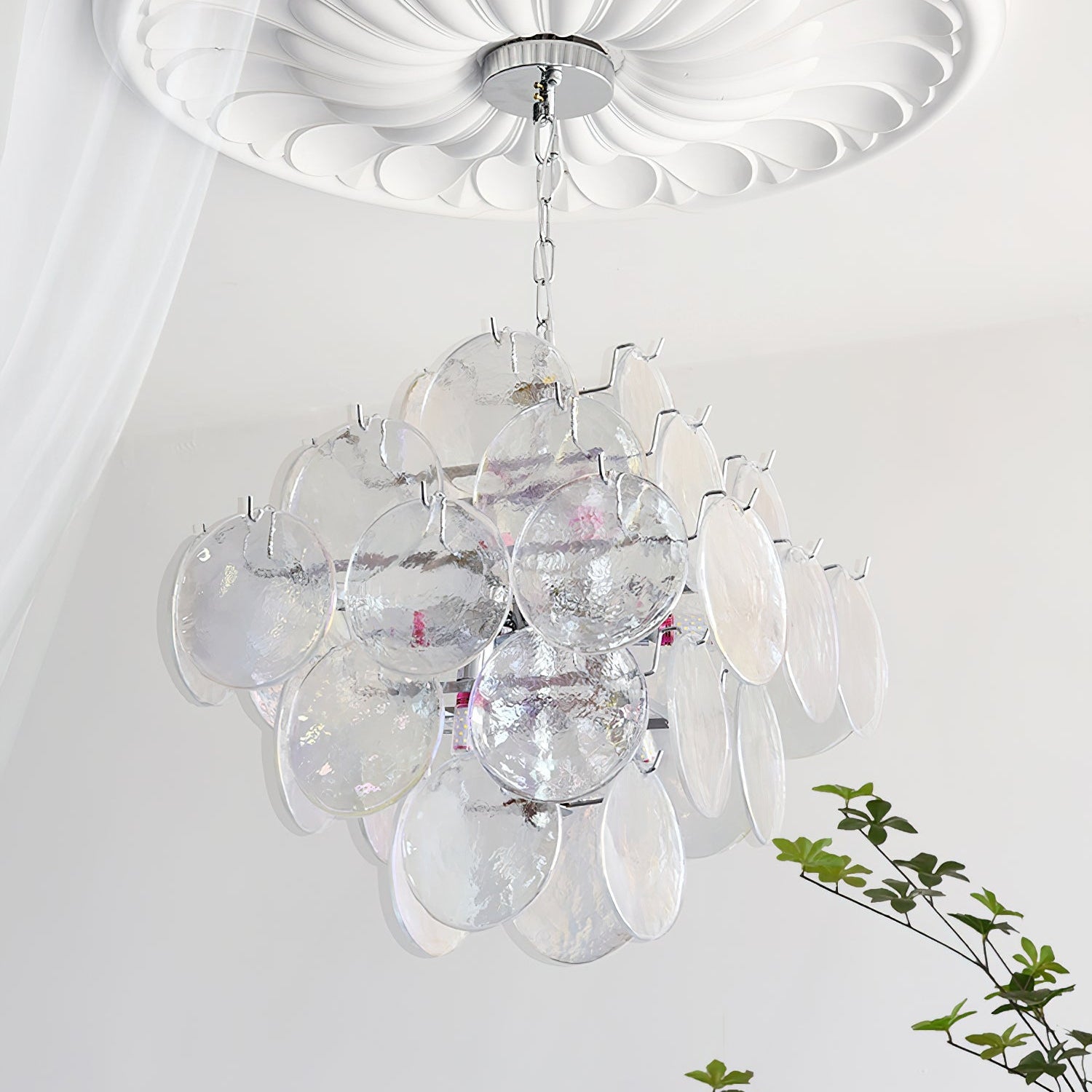 Carmosa Chandelier with Glass Disc Cascade - Letslighting