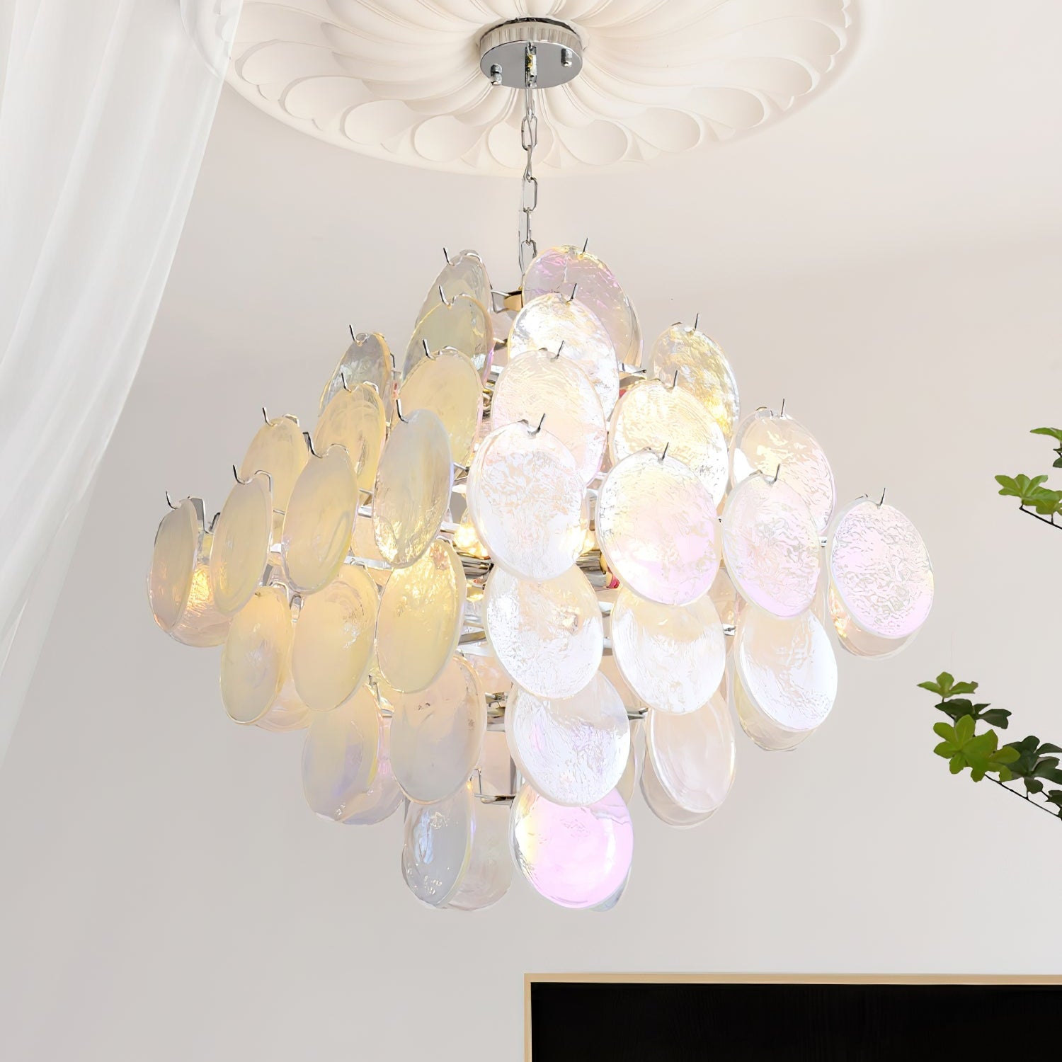 Carmosa Chandelier with Glass Disc Cascade - Letslighting