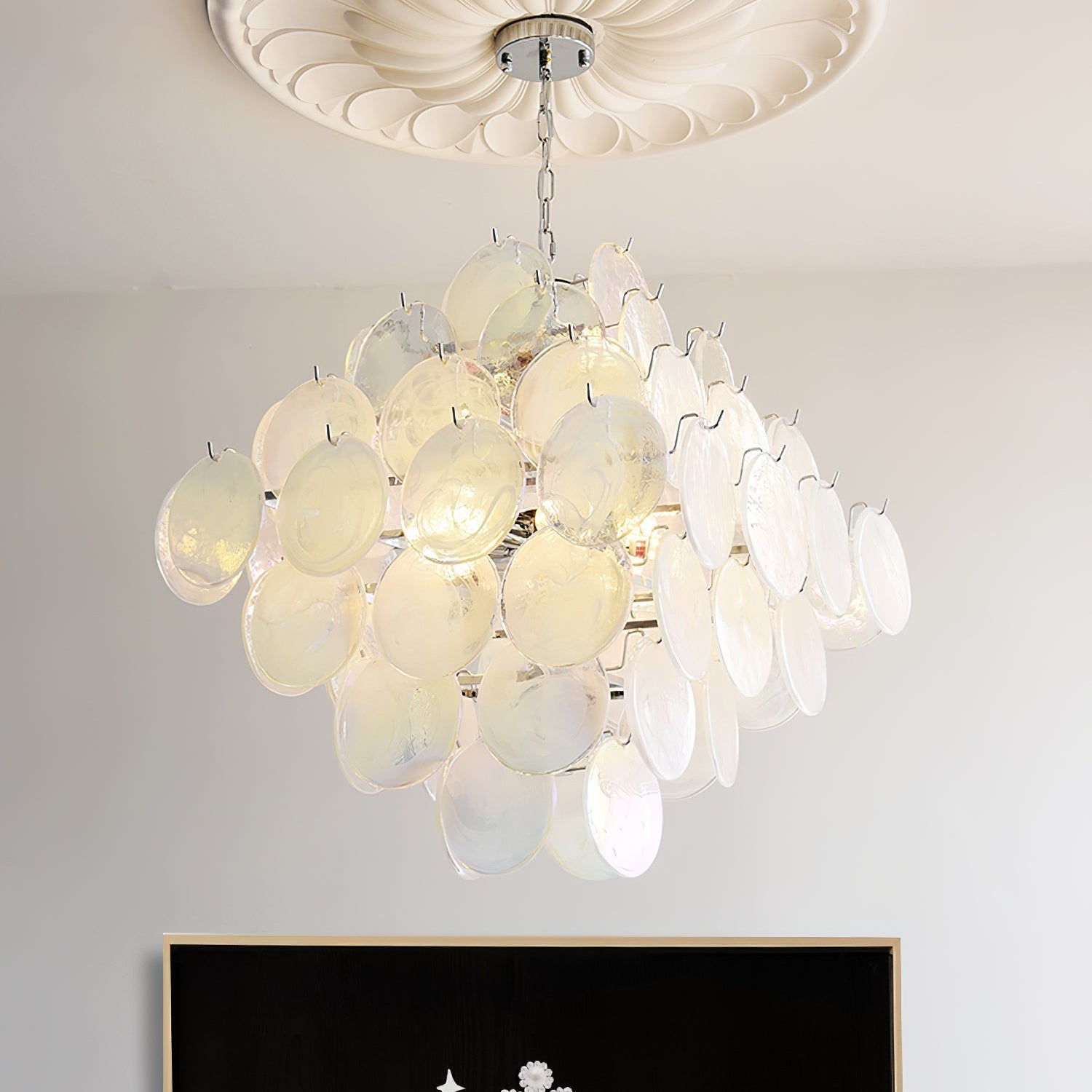 Carmosa Chandelier with Glass Disc Cascade - Letslighting
