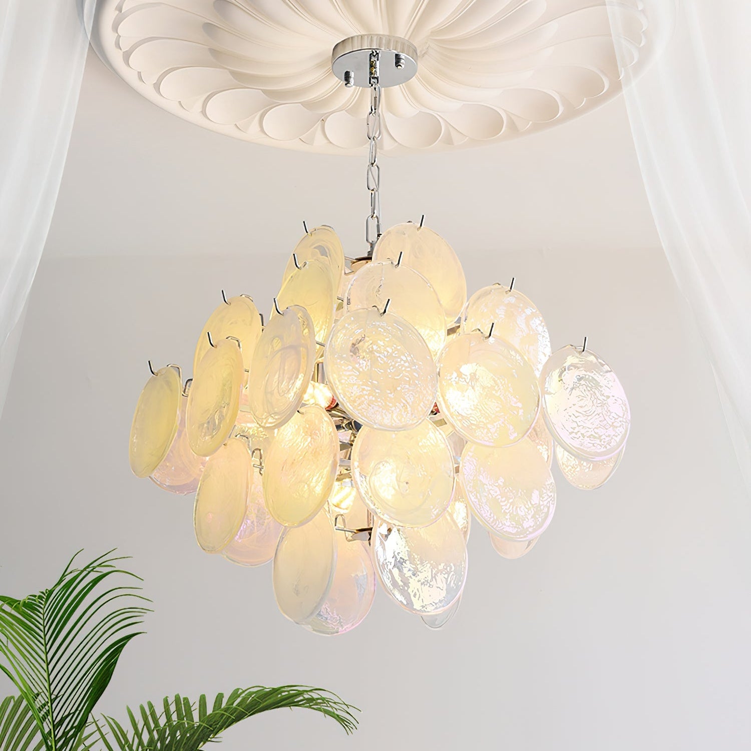 Carmosa Chandelier with Glass Disc Cascade - Letslighting