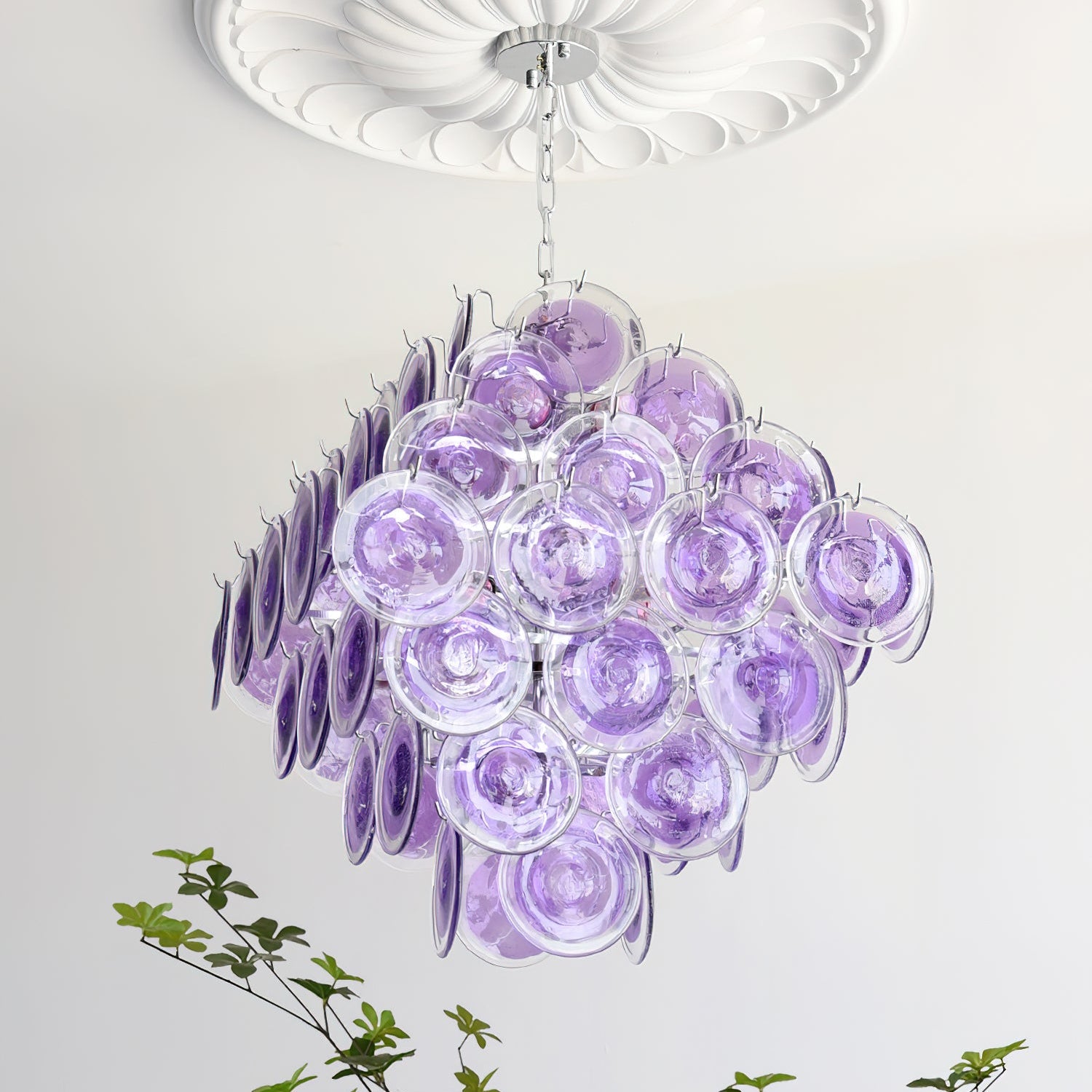 Carmosa Chandelier with Glass Disc Cascade - Letslighting