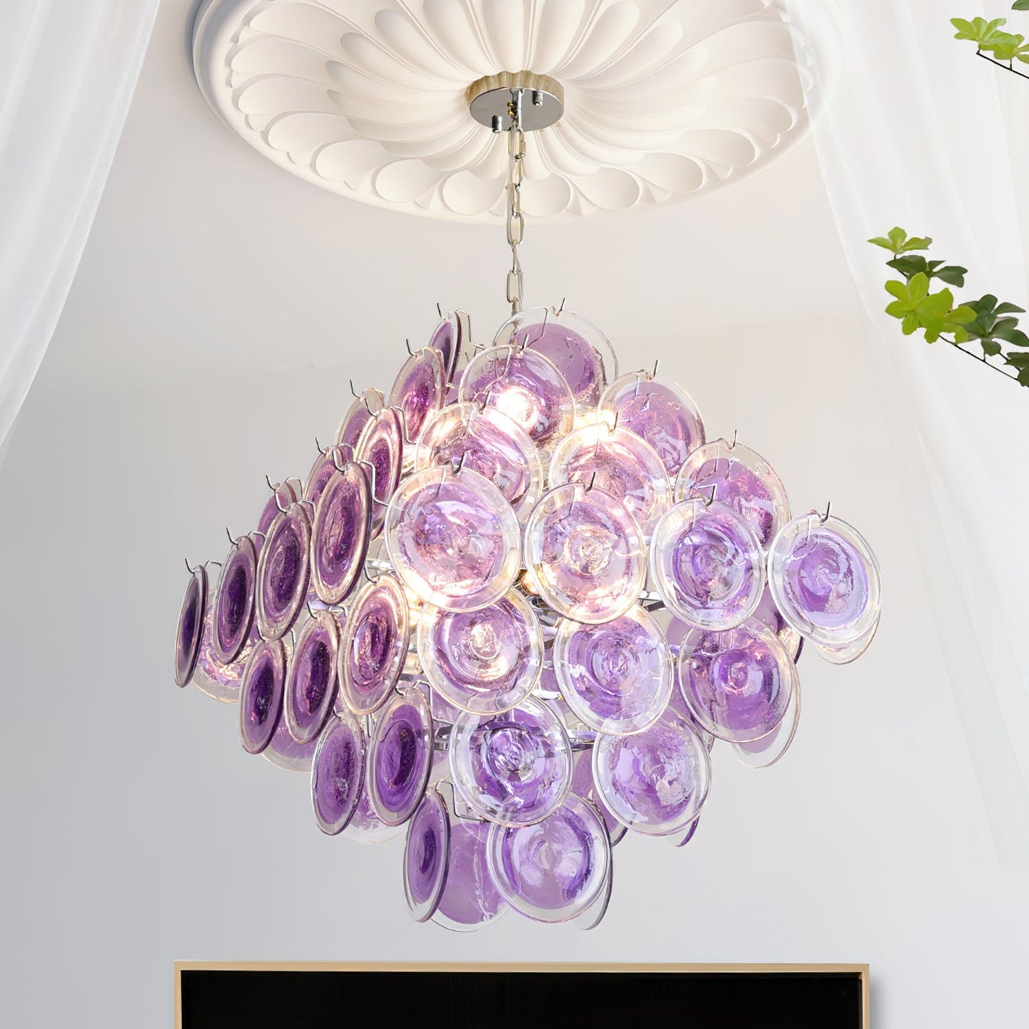 Carmosa Chandelier with Glass Disc Cascade - Letslighting
