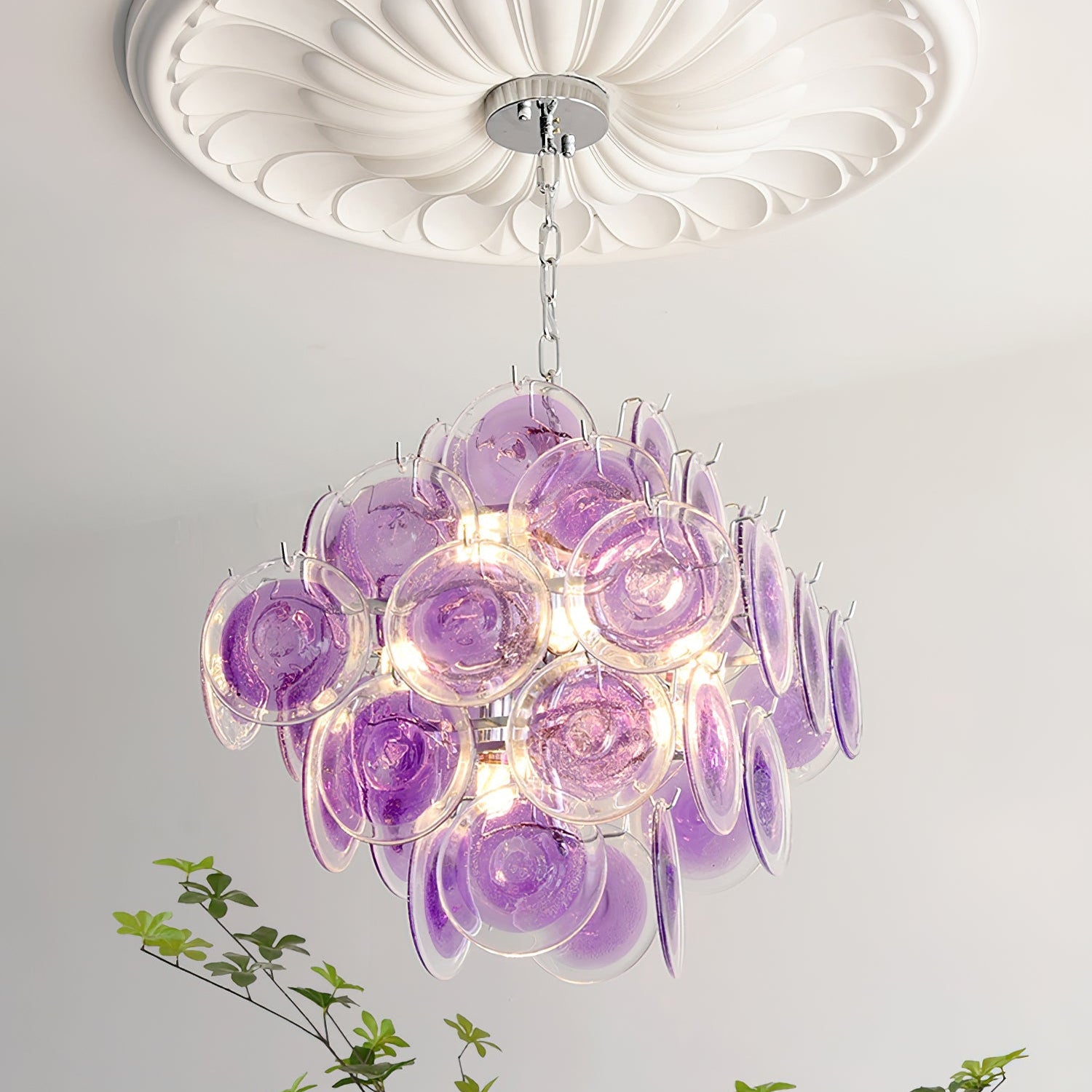 Carmosa Chandelier with Glass Disc Cascade - Letslighting