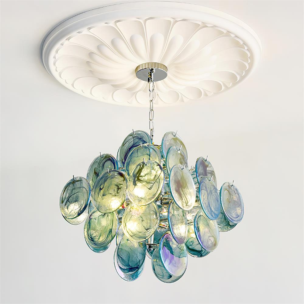 Carmosa Chandelier with Glass Disc Cascade - Letslighting