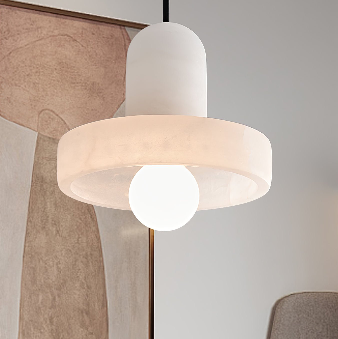 Ritta Pendant Lamp White Alabaster Vintage