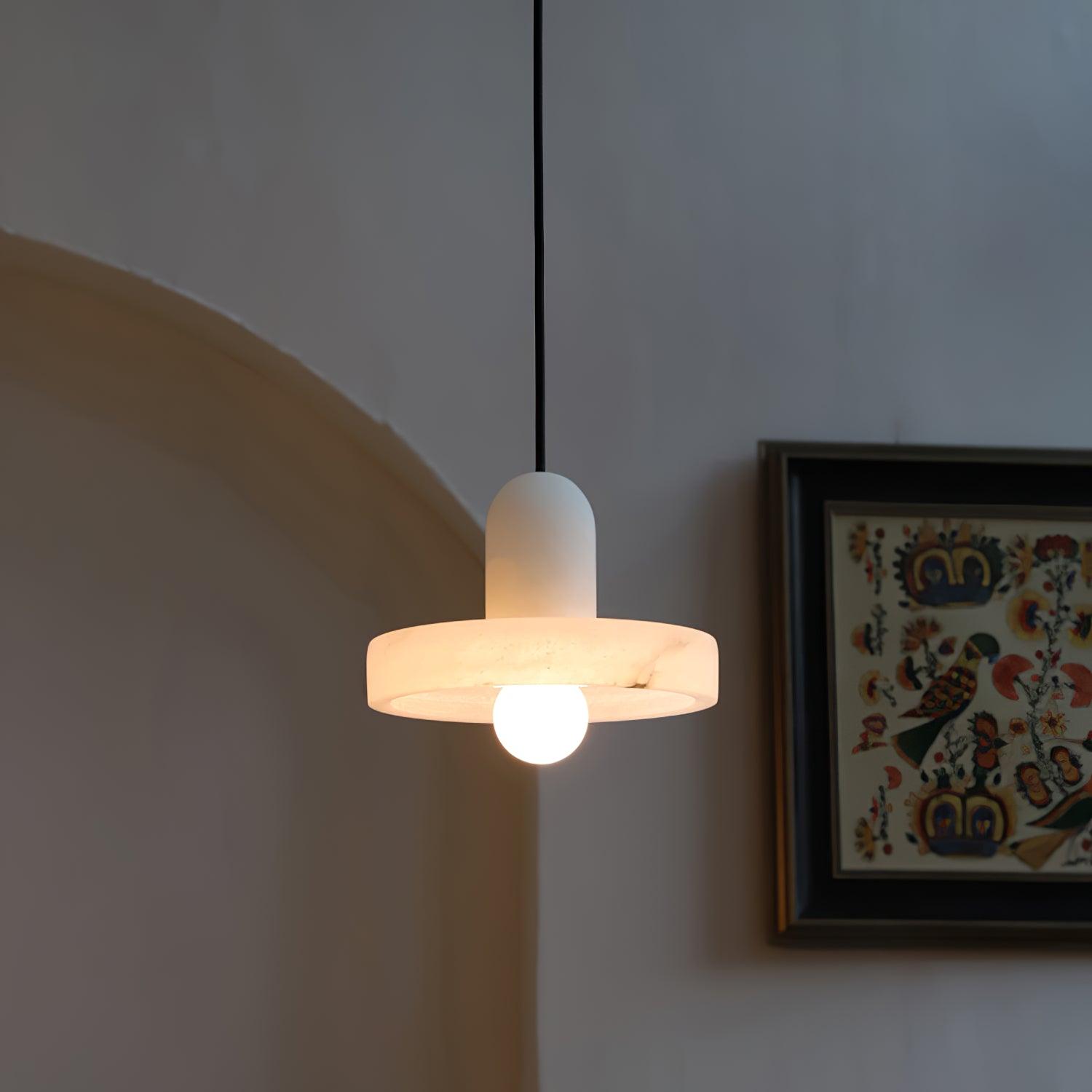 Ritta Pendant Lamp White Alabaster Vintage