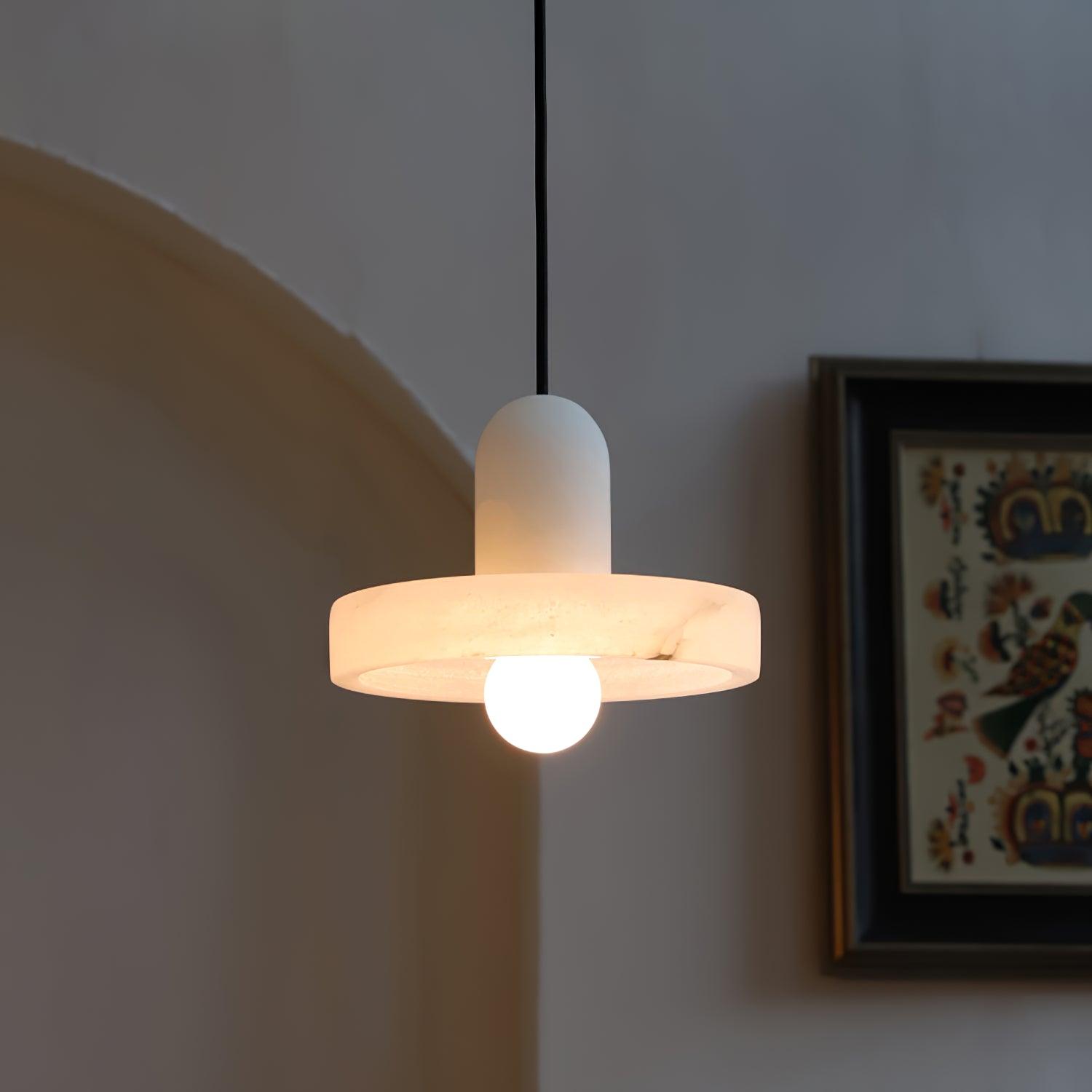 Ritta Pendant Lamp White Alabaster Vintage