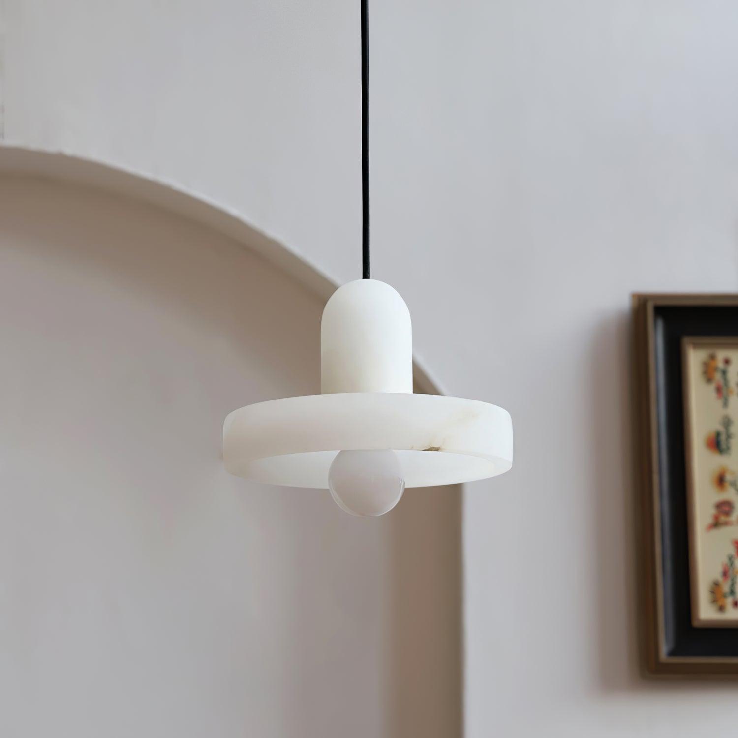 Ritta Pendant Lamp White Alabaster Vintage