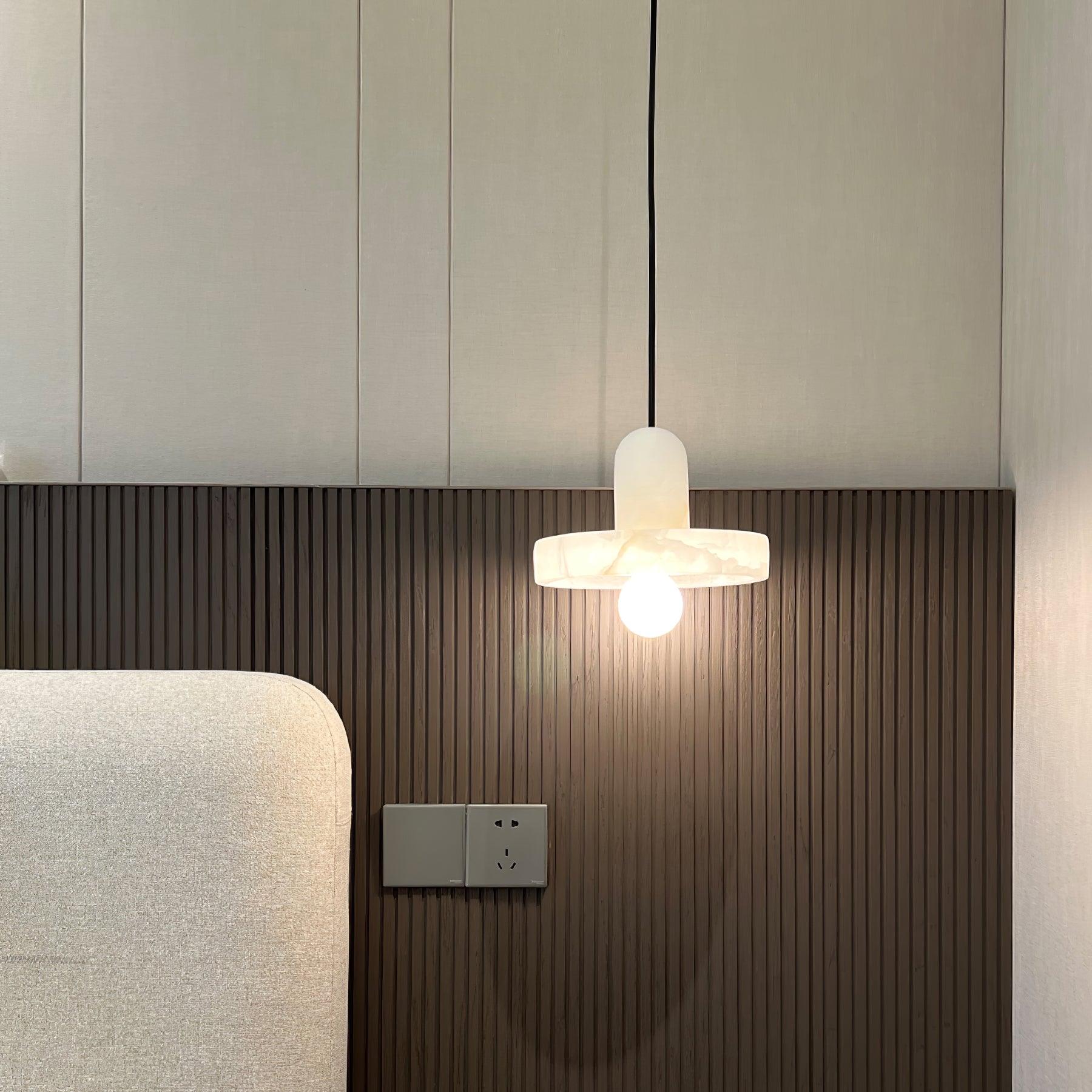 Ritta Pendant Lamp White Alabaster Vintage