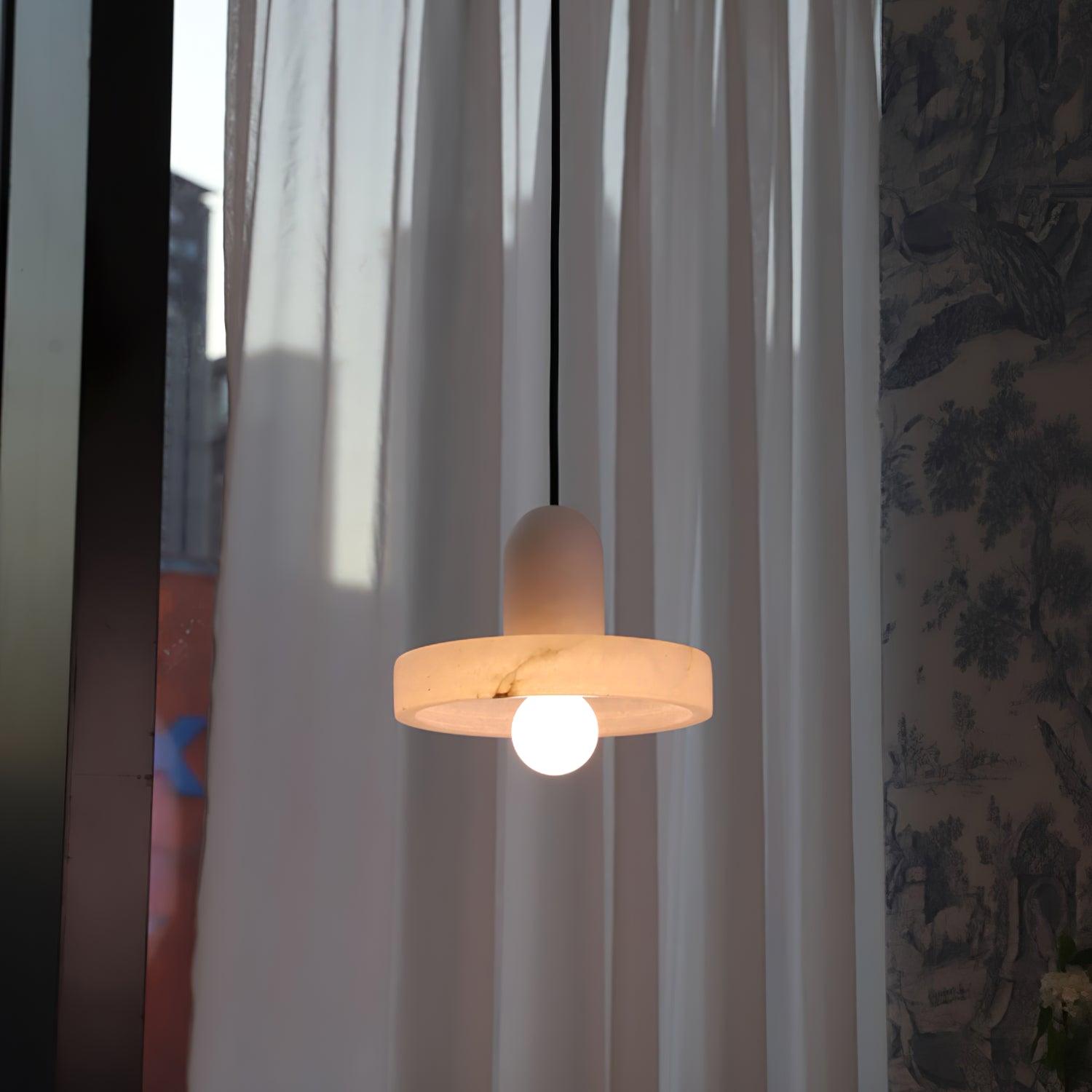 Ritta Pendant Lamp White Alabaster Vintage