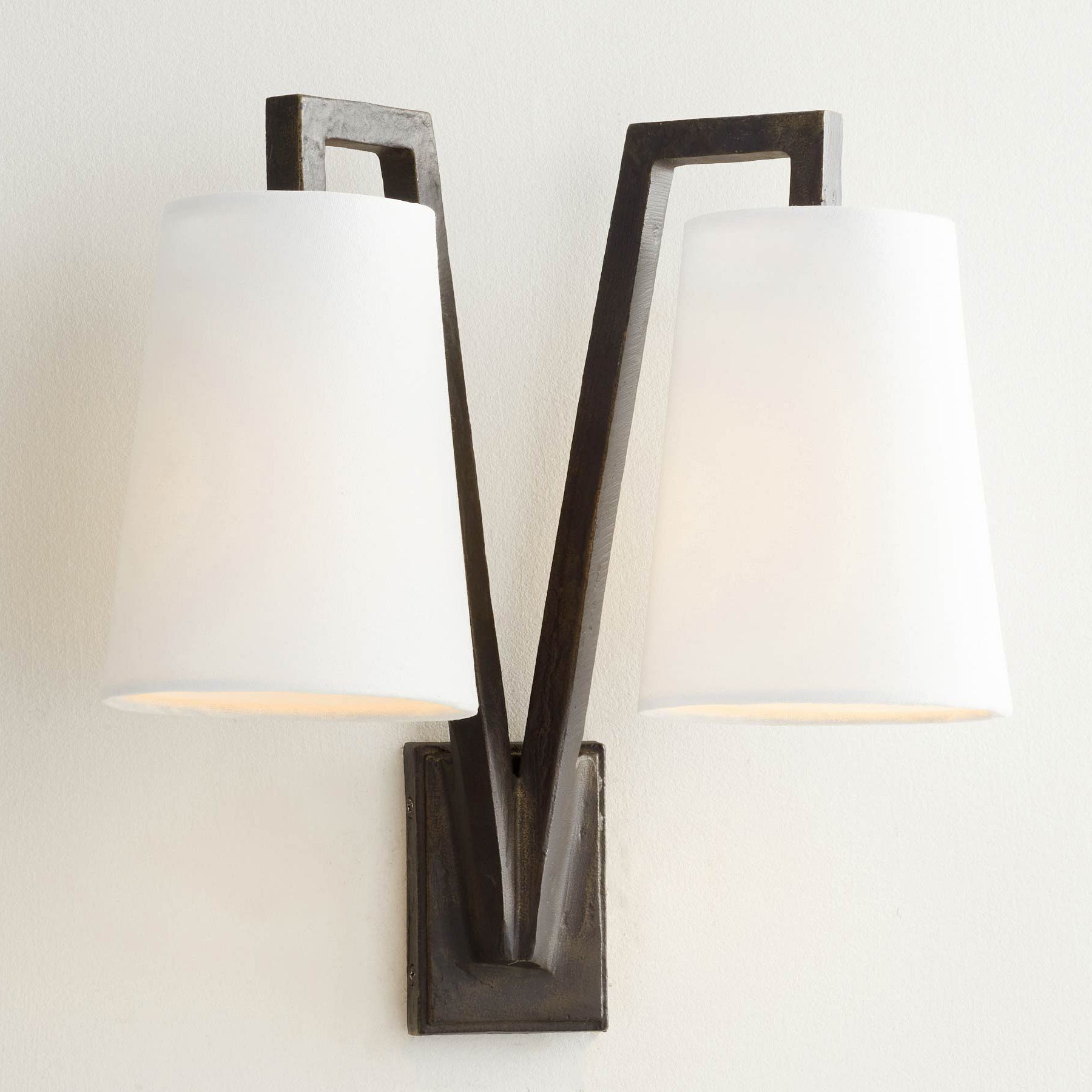Ivmarel Vintage Industrial Double Brass Fabric Wall Lamp - Letslighting