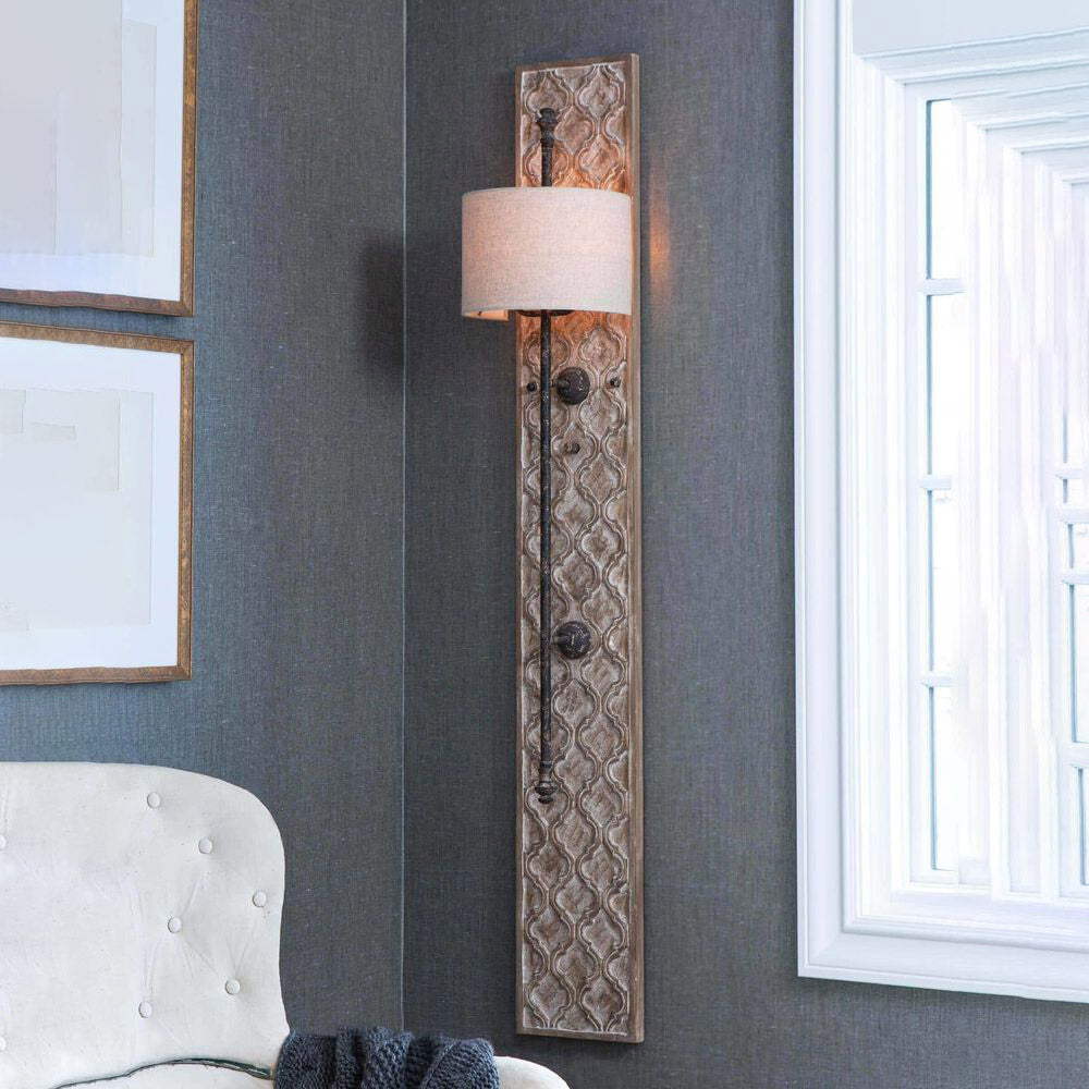 Echo Panel Creativity Wooden Fabric Sconce Wall Lamp - Letslighting