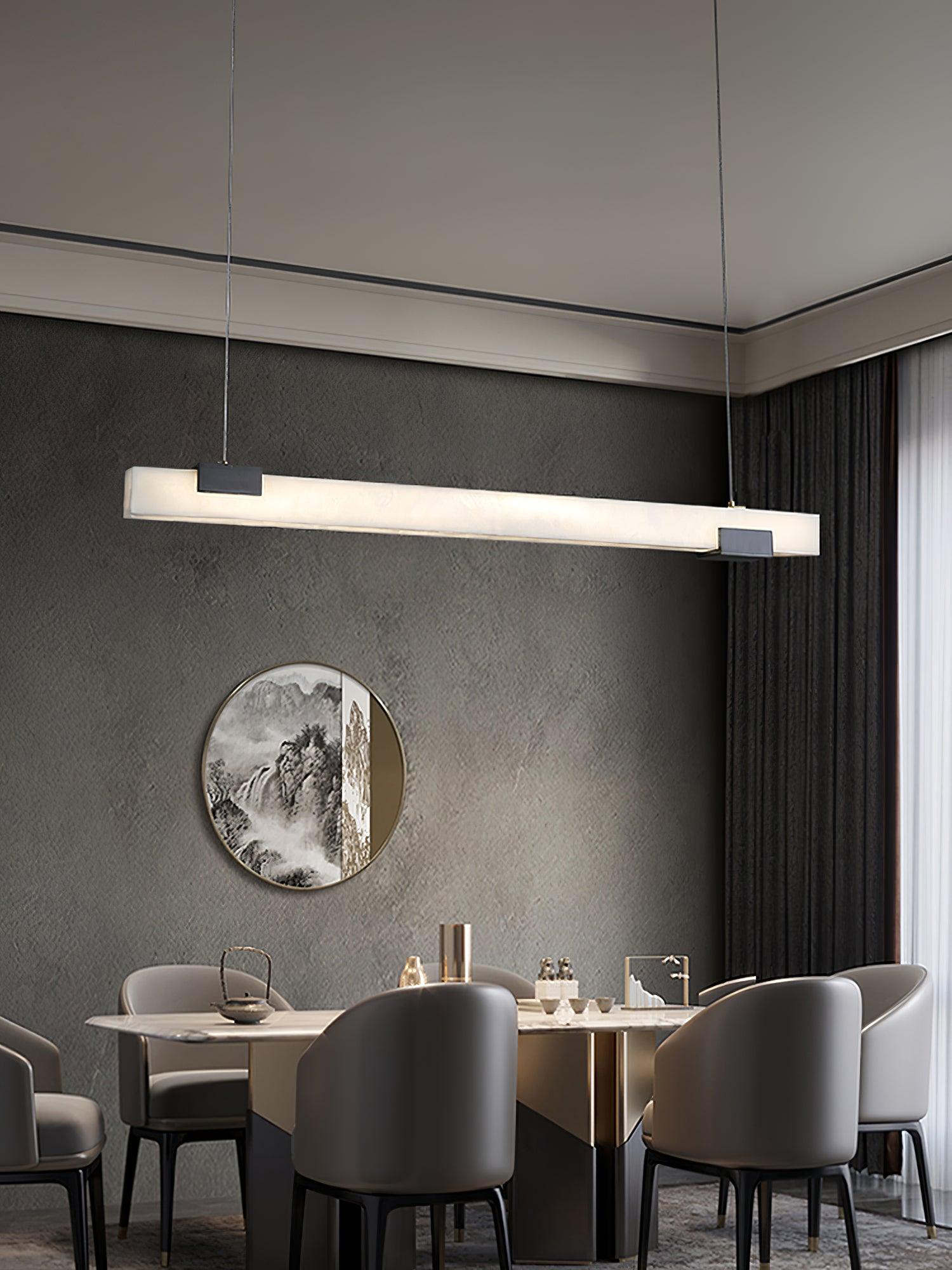 Kaelen Minimalist Alabaster Linear Pendant Light - Letslighting