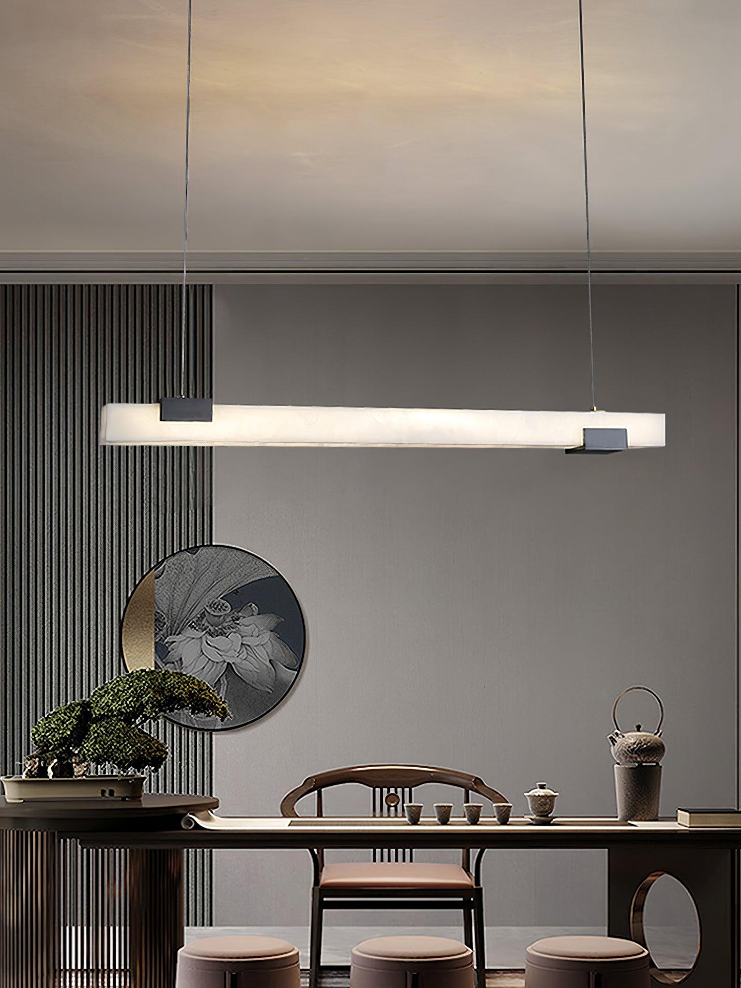 Kaelen Minimalist Alabaster Linear Pendant Light - Letslighting