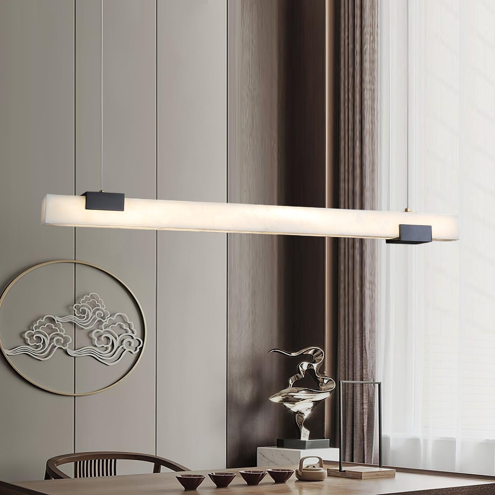 Kaelen Minimalist Alabaster Linear Pendant Light - Letslighting