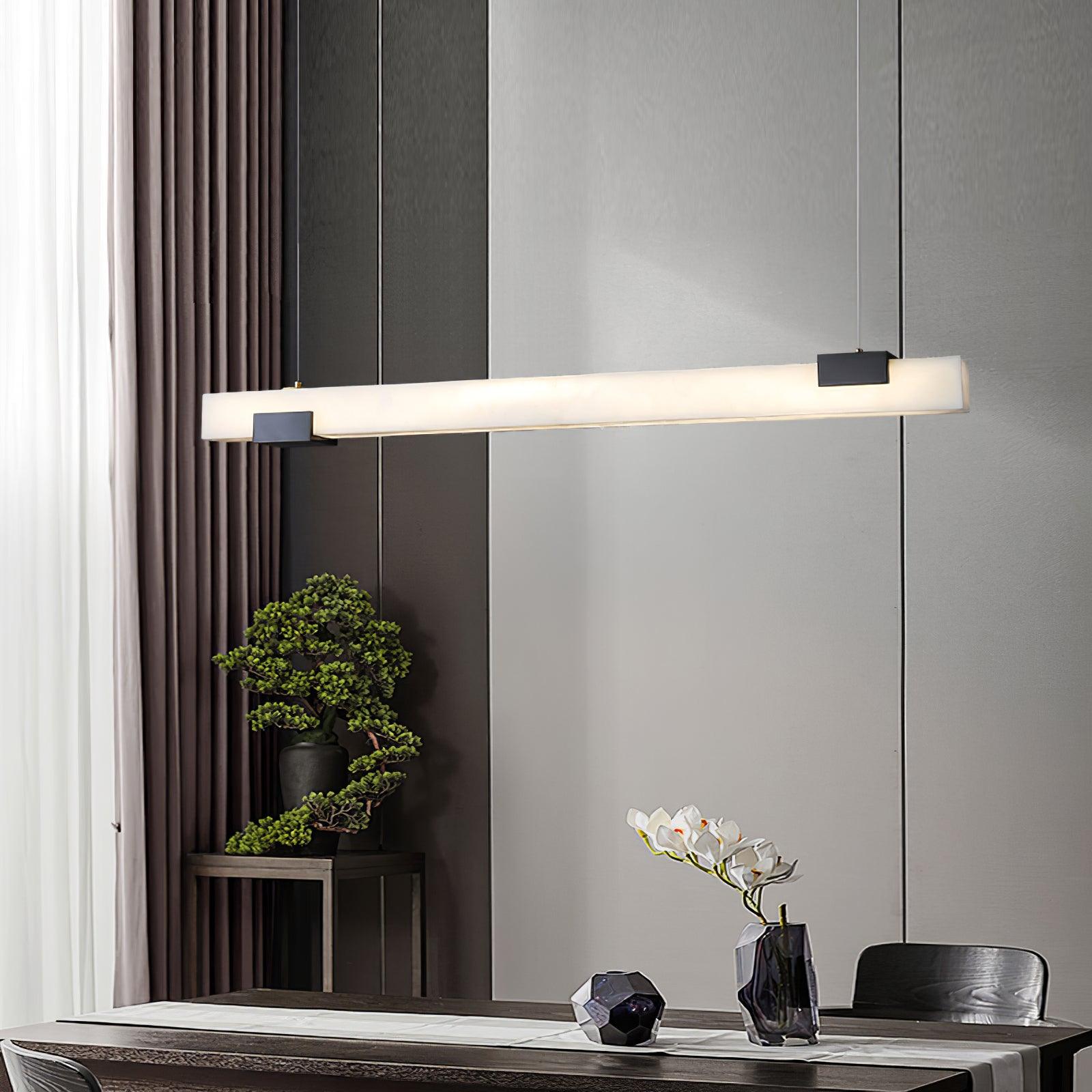 Kaelen Minimalist Alabaster Linear Pendant Light - Letslighting