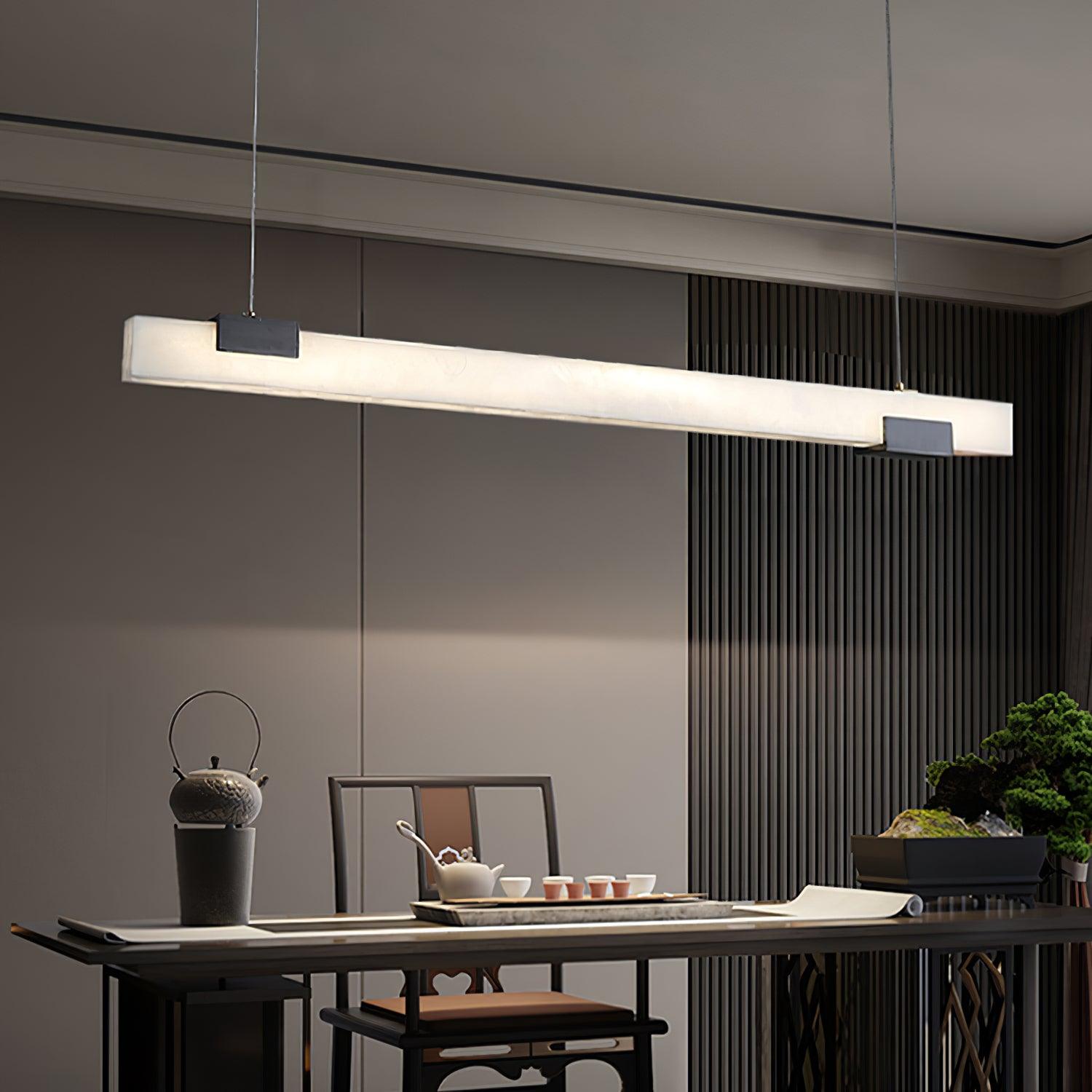 Kaelen Minimalist Alabaster Linear Pendant Light - Letslighting