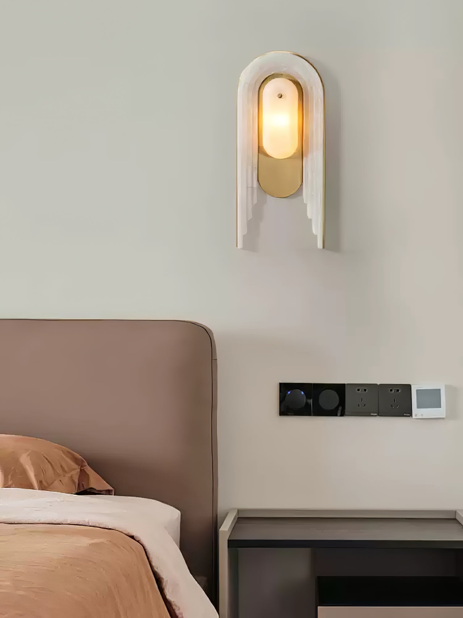 Sytalion Arch Alabaster Wall Light - Letslighting