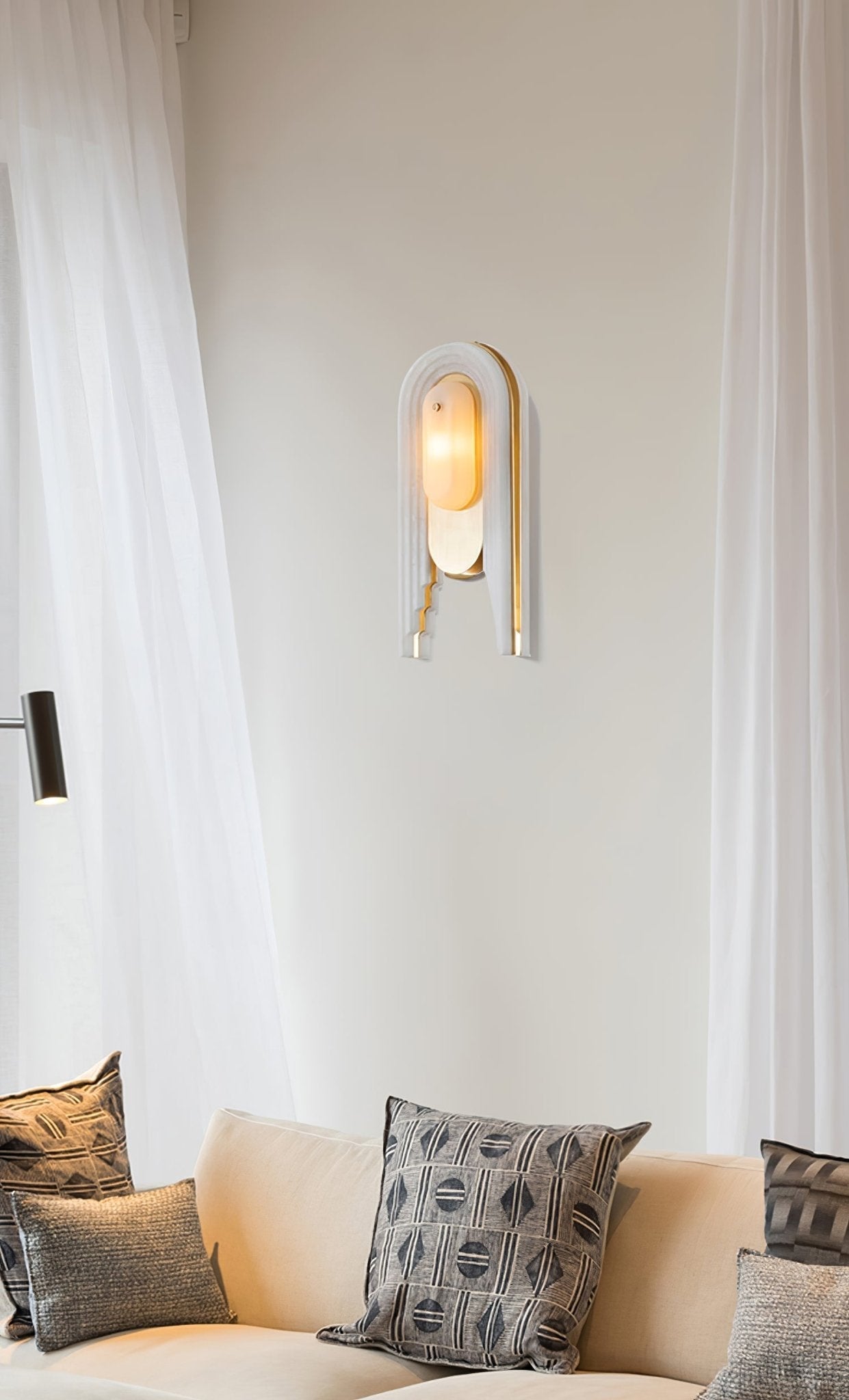 Sytalion Arch Alabaster Wall Light - Letslighting