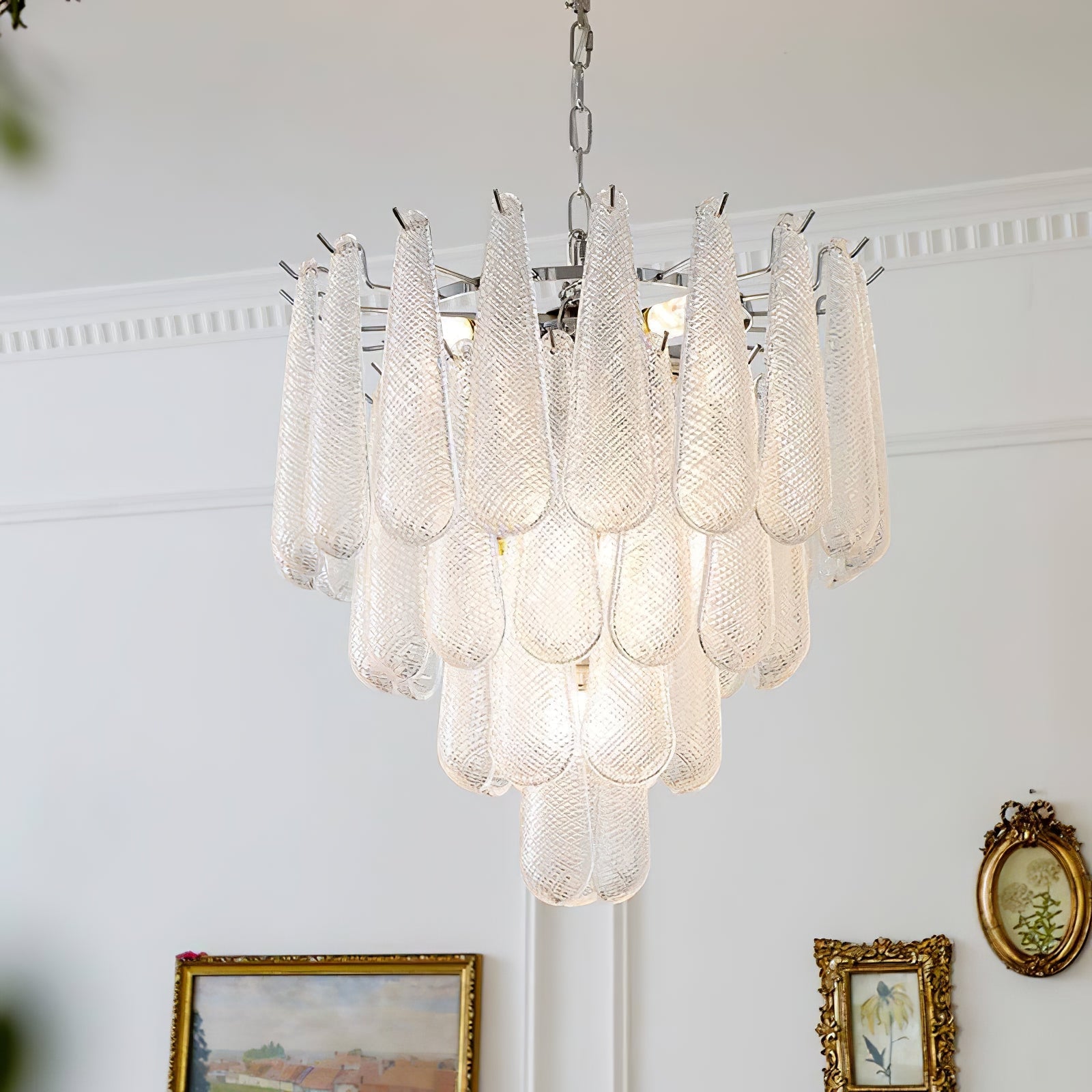 Case Chandelier Glass Droplet Cascade - Letslighting