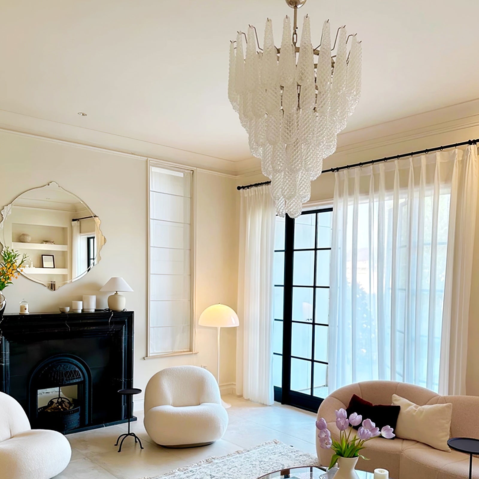 Case Chandelier Glass Droplet Cascade - Letslighting