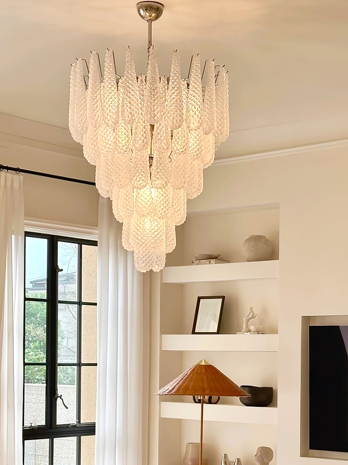 Case Chandelier Glass Droplet Cascade - Letslighting