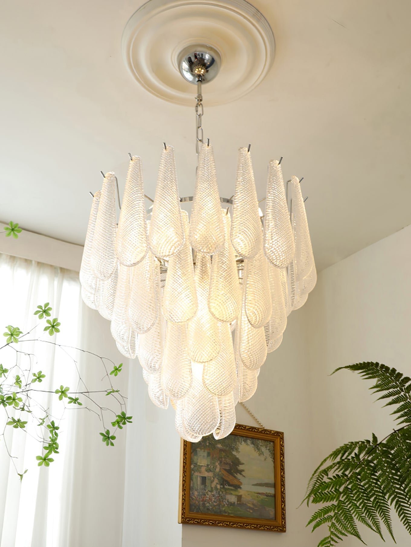 Case Chandelier Glass Droplet Cascade - Letslighting