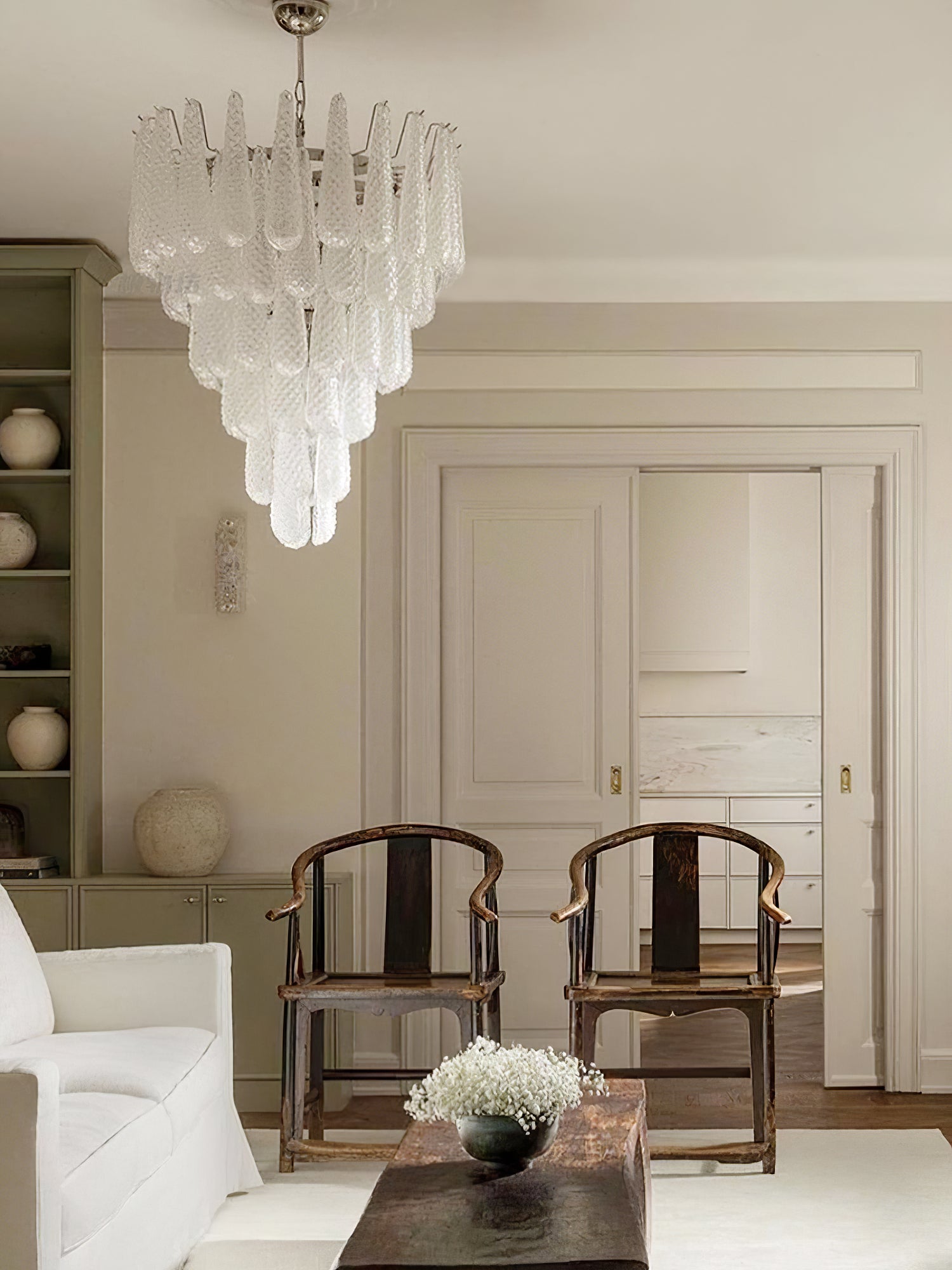 Case Chandelier Glass Droplet Cascade - Letslighting