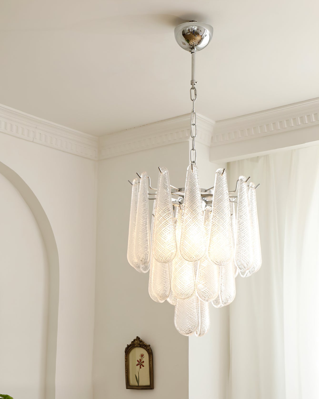 Case Chandelier Glass Droplet Cascade - Letslighting