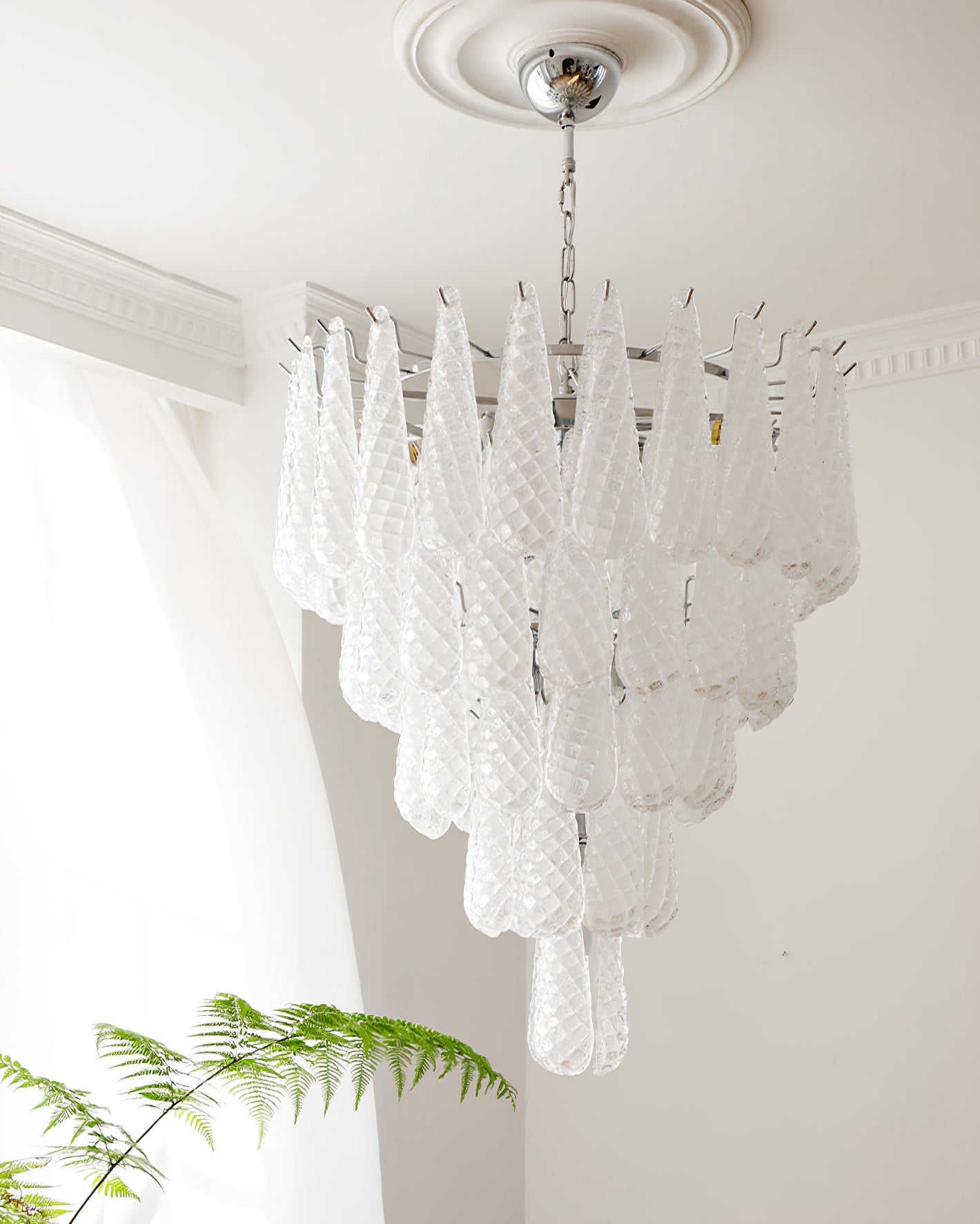 Case Chandelier Glass Droplet Cascade - Letslighting