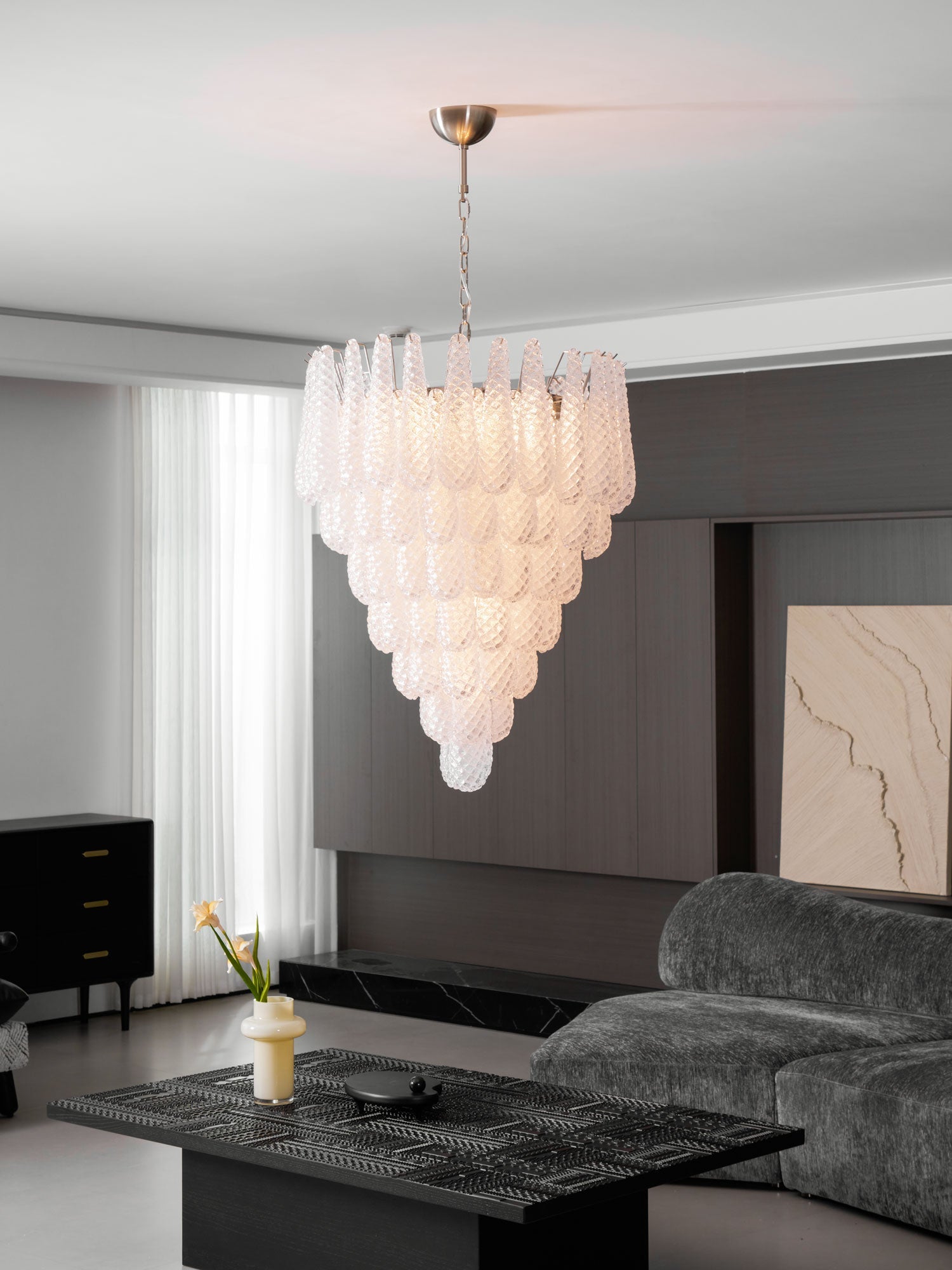 Case Chandelier Glass Droplet Cascade - Letslighting