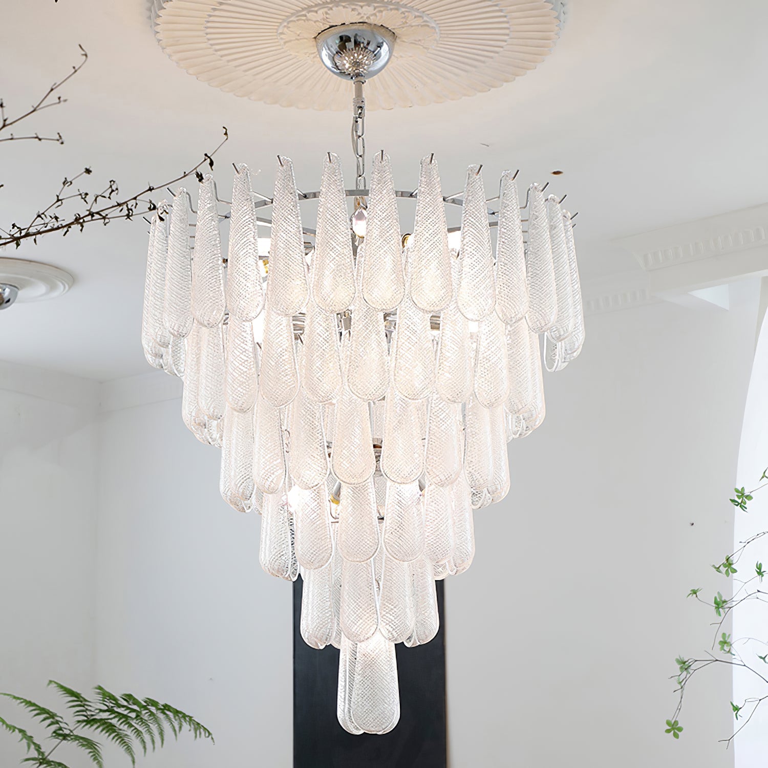 Case Chandelier Glass Droplet Cascade - Letslighting
