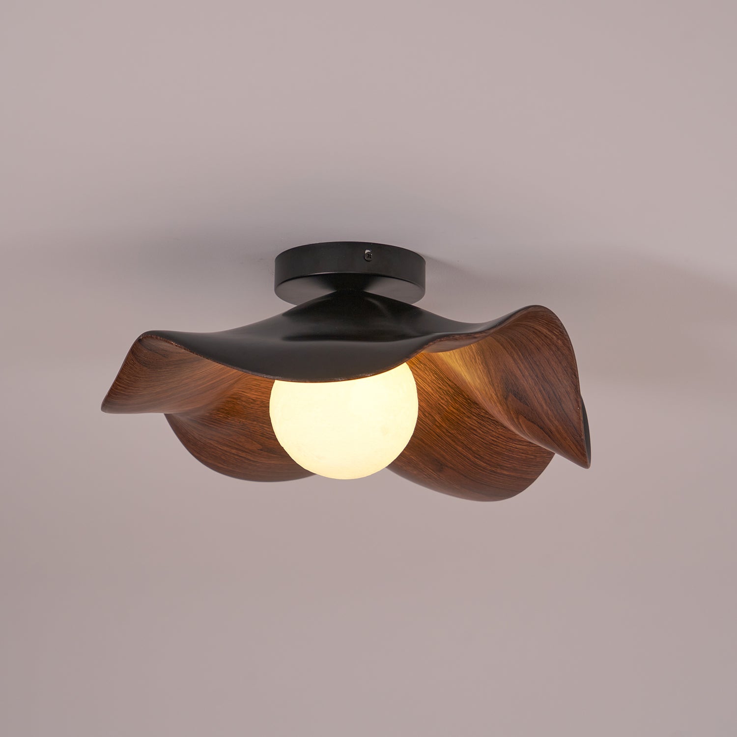 Muto Ceiling Light Wood Black&White