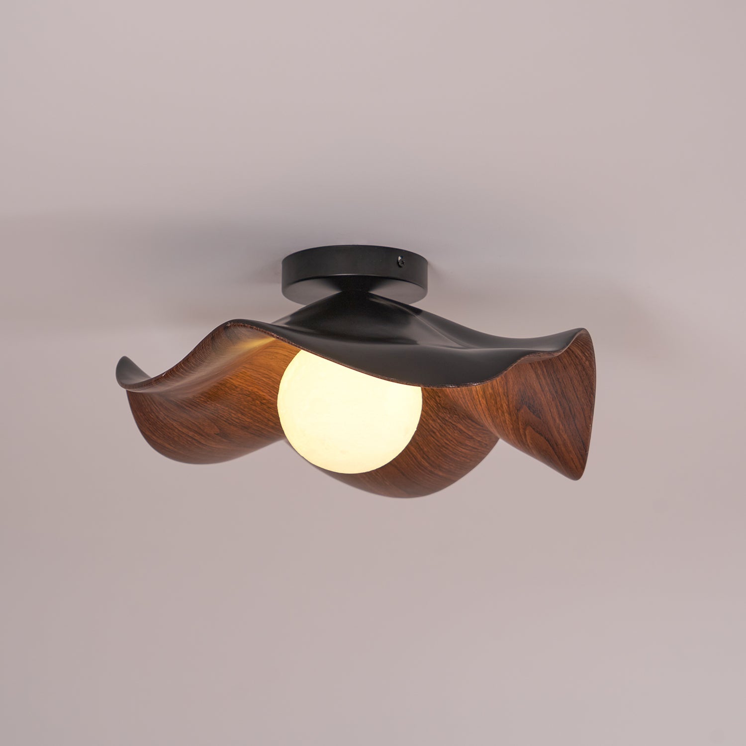 Muto Ceiling Light Wood Black&White