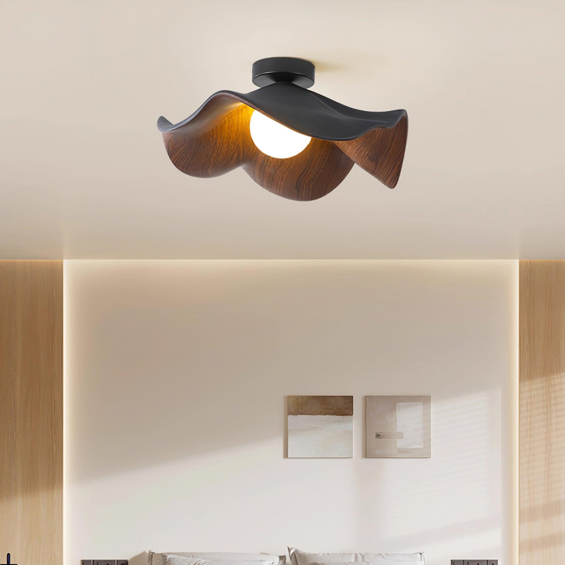 Muto Ceiling Light Wood Black&White