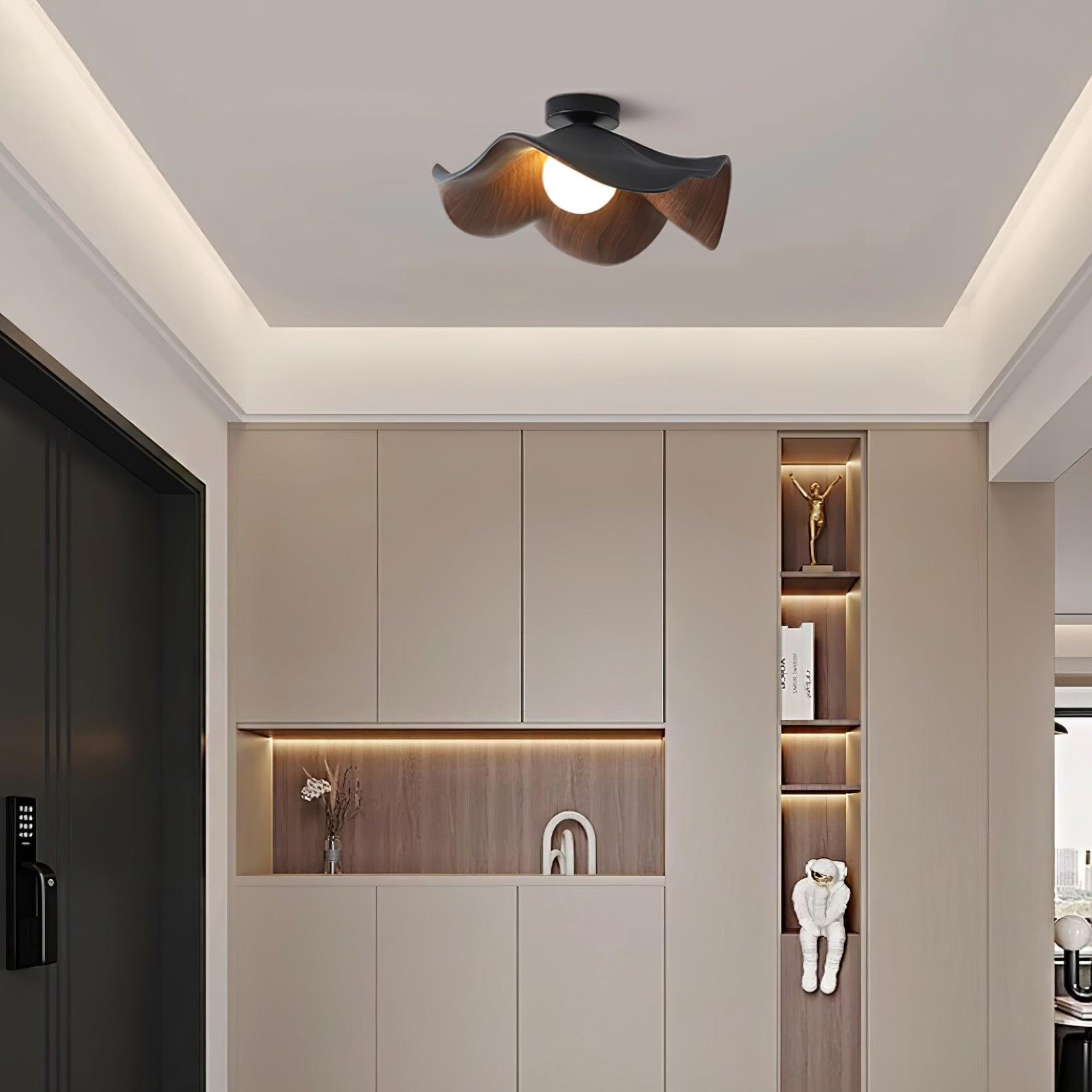 Muto Ceiling Light Wood Black&White