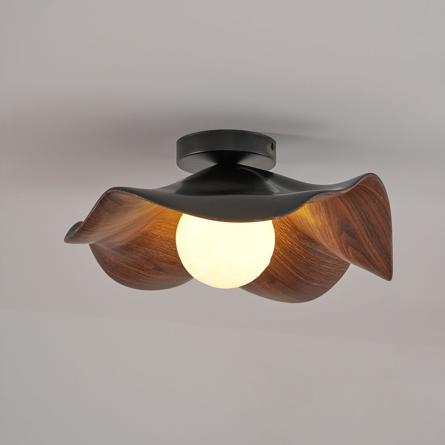 Muto Ceiling Light Wood Black&White