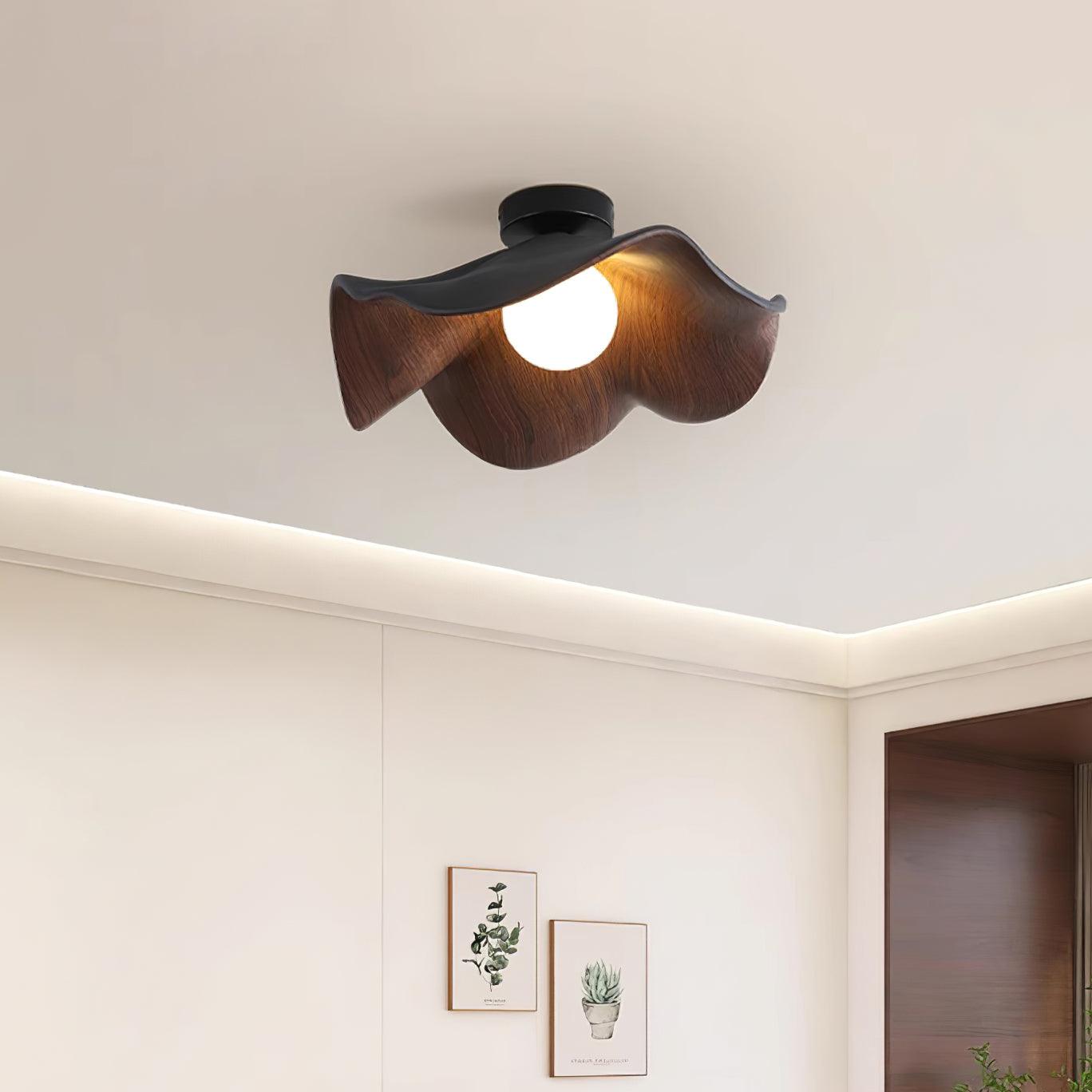 Muto Ceiling Light Wood Black&White