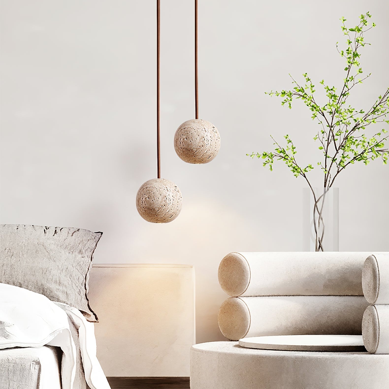 Trio Travertine Pendant Light