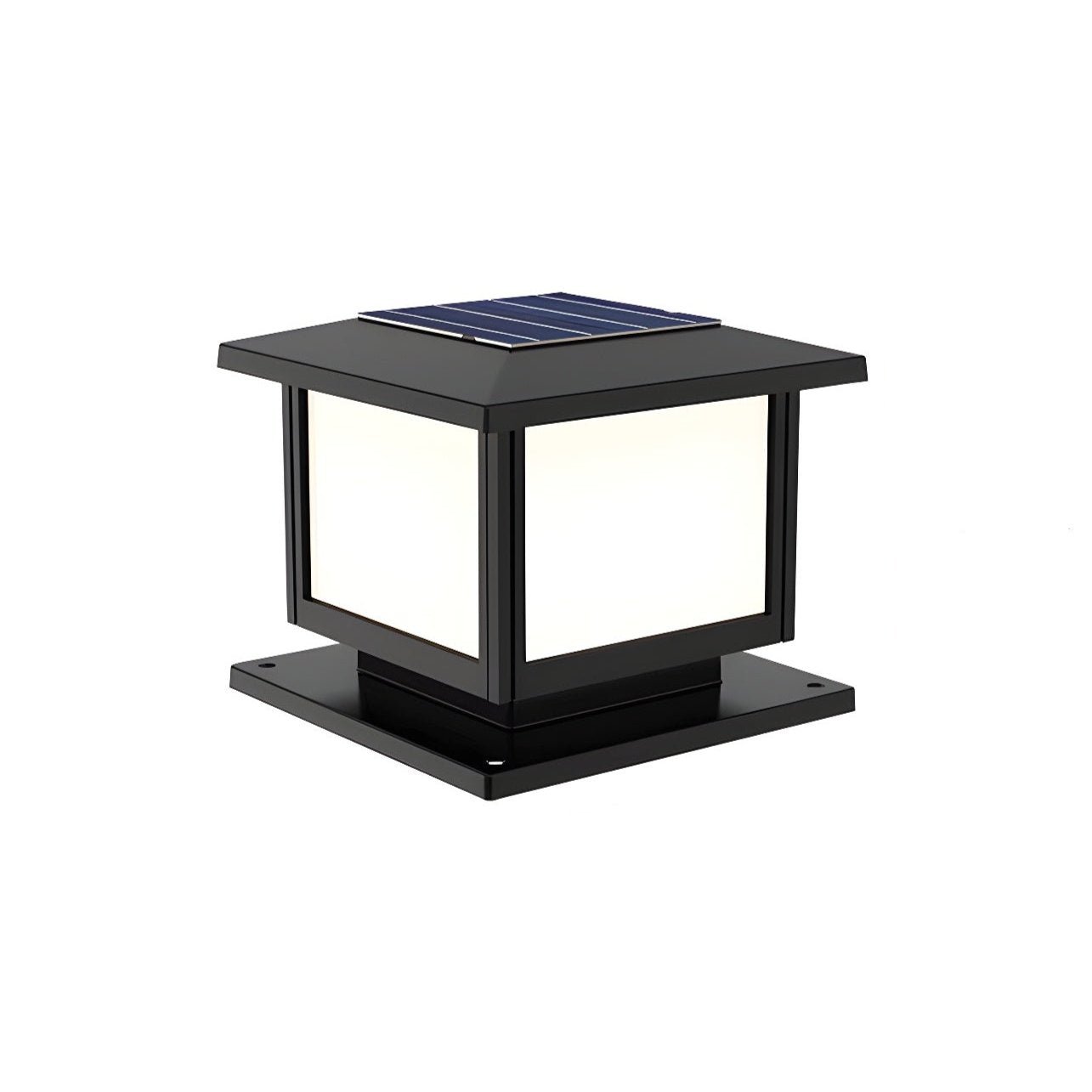Ray Pavilion-style Square Solar Outdoor Post Light - Letslighting