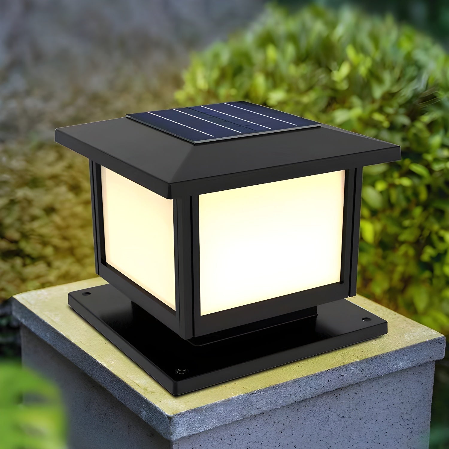 Ray Pavilion-style Square Solar Outdoor Post Light - Letslighting
