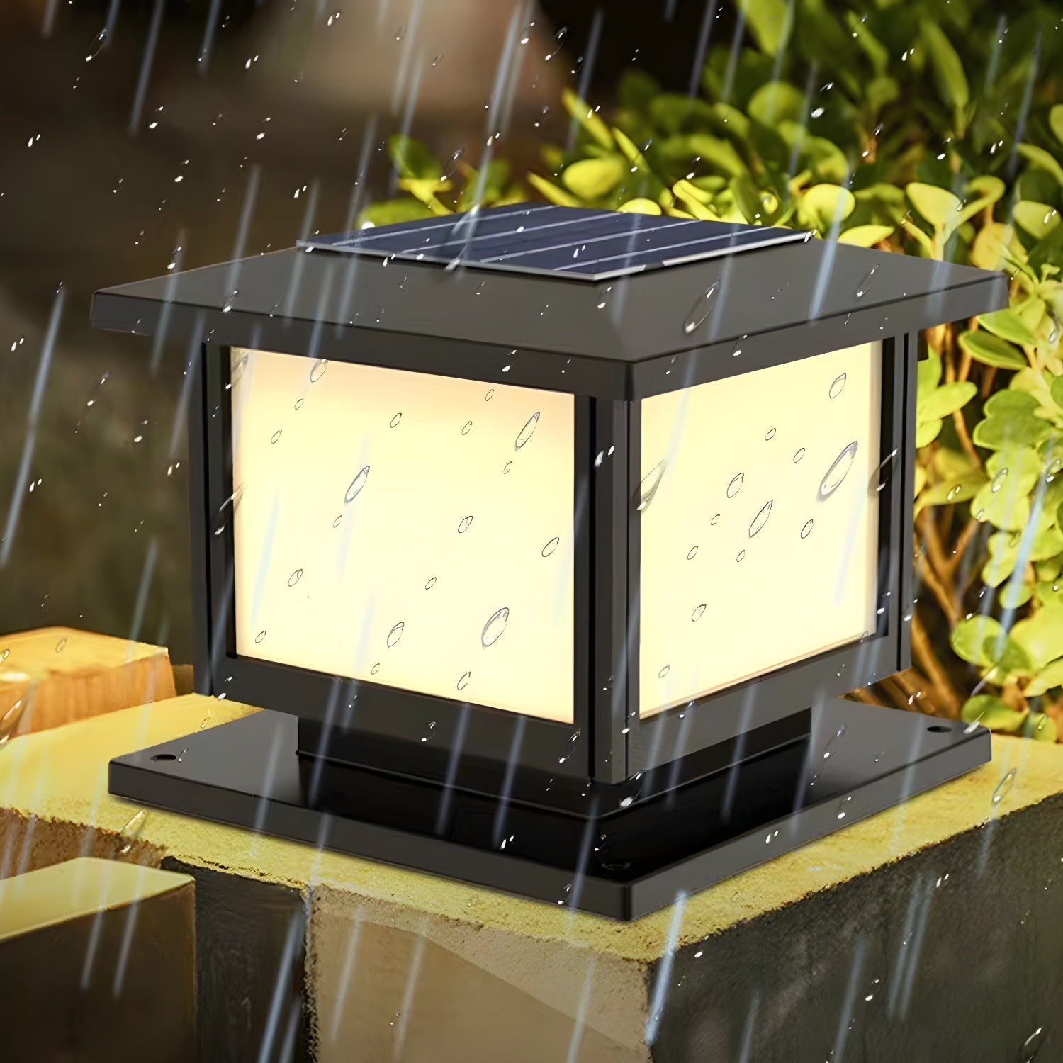 Ray Pavilion-style Square Solar Outdoor Post Light - Letslighting