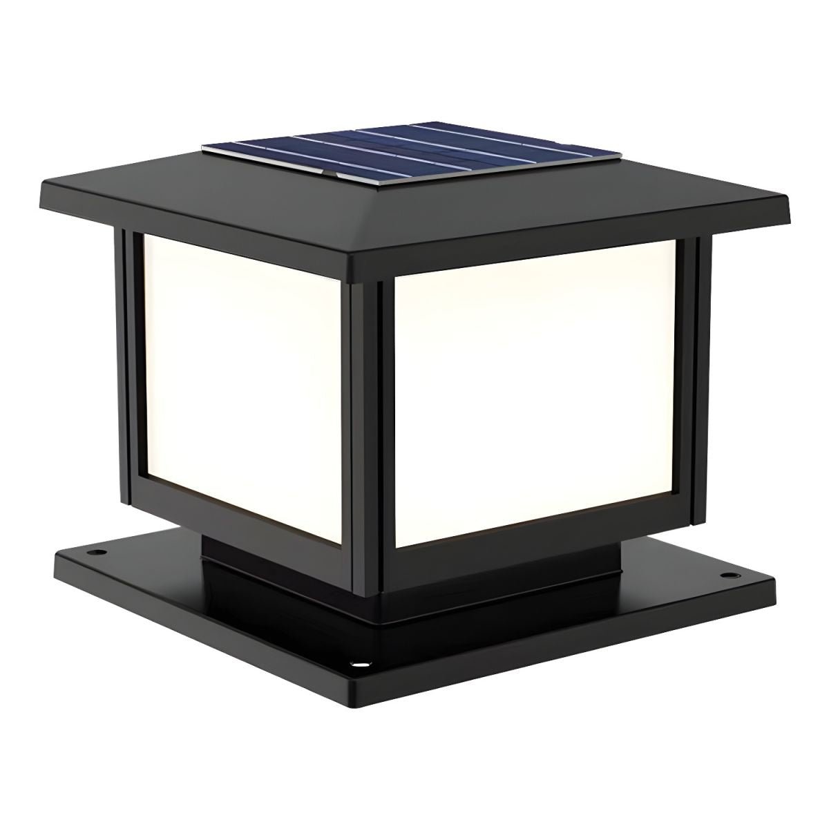 Ray Pavilion-style Square Solar Outdoor Post Light - Letslighting
