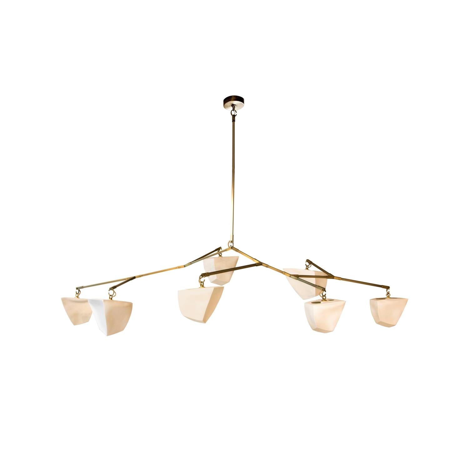 Iris Mobile Individual Creativity Brass Ceramics Chandelier - Letslighting