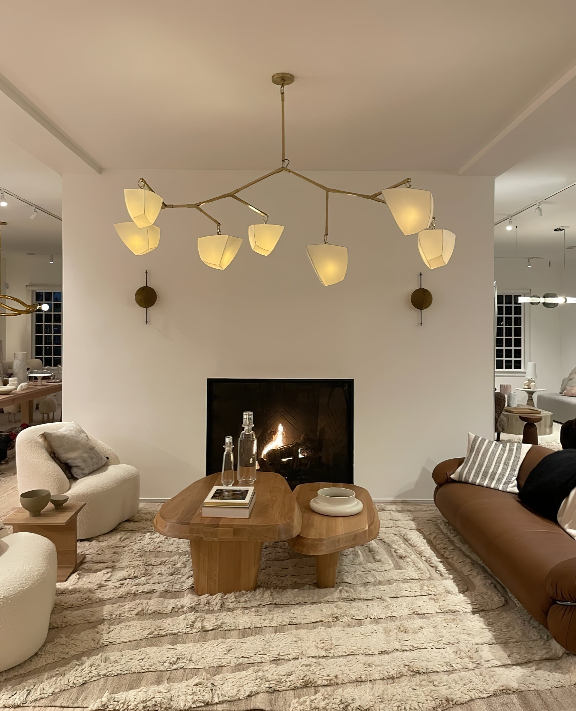 Iris Mobile Individual Creativity Brass Ceramics Chandelier - Letslighting