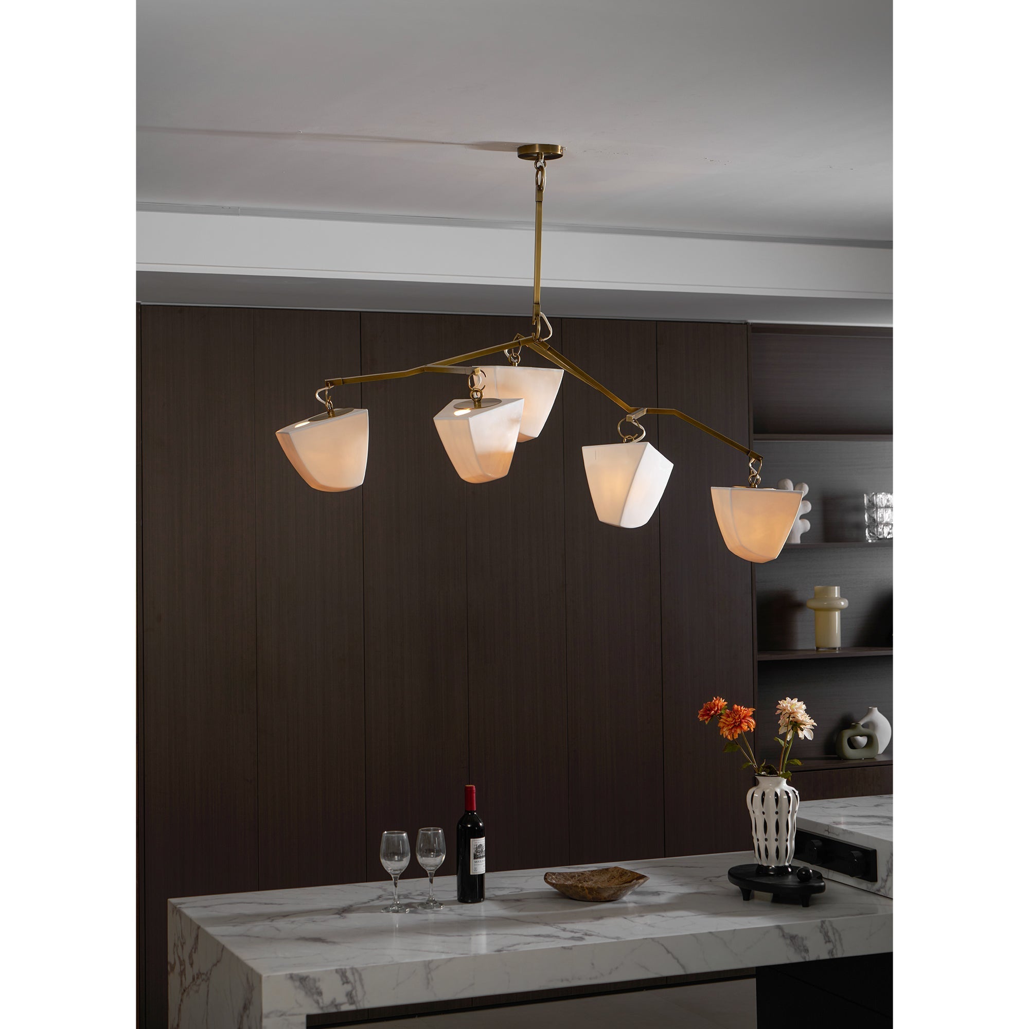 Iris Mobile Individual Creativity Brass Ceramics Chandelier - Letslighting