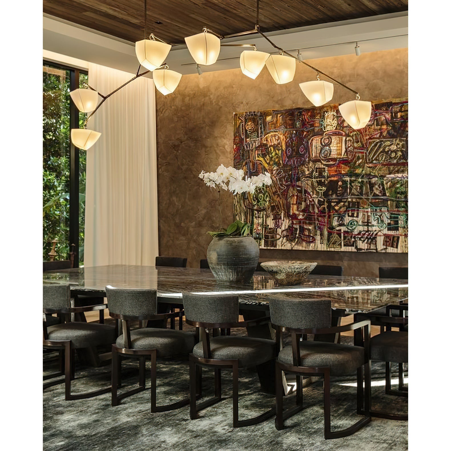 Iris Mobile Individual Creativity Brass Ceramics Chandelier - Letslighting