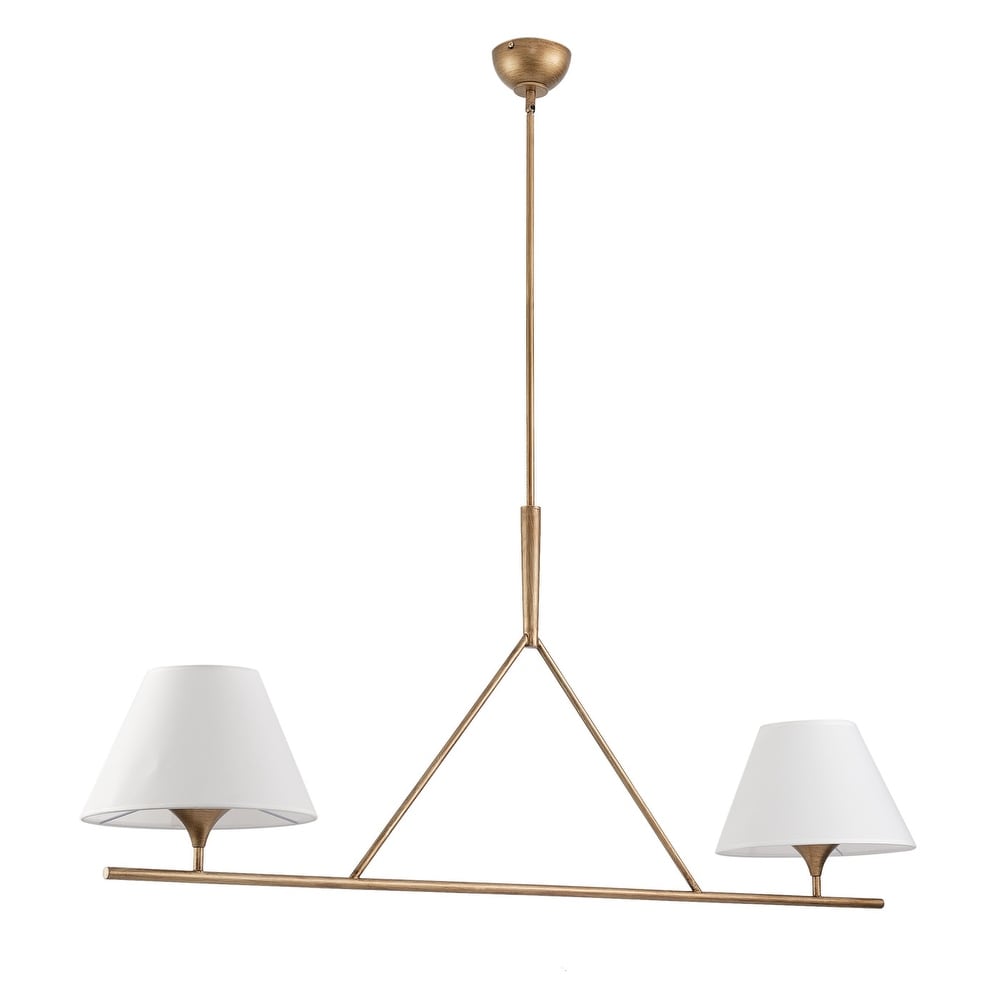 Keen Linear Modern Elegant Brass Fabric Chandelier - Letslighting
